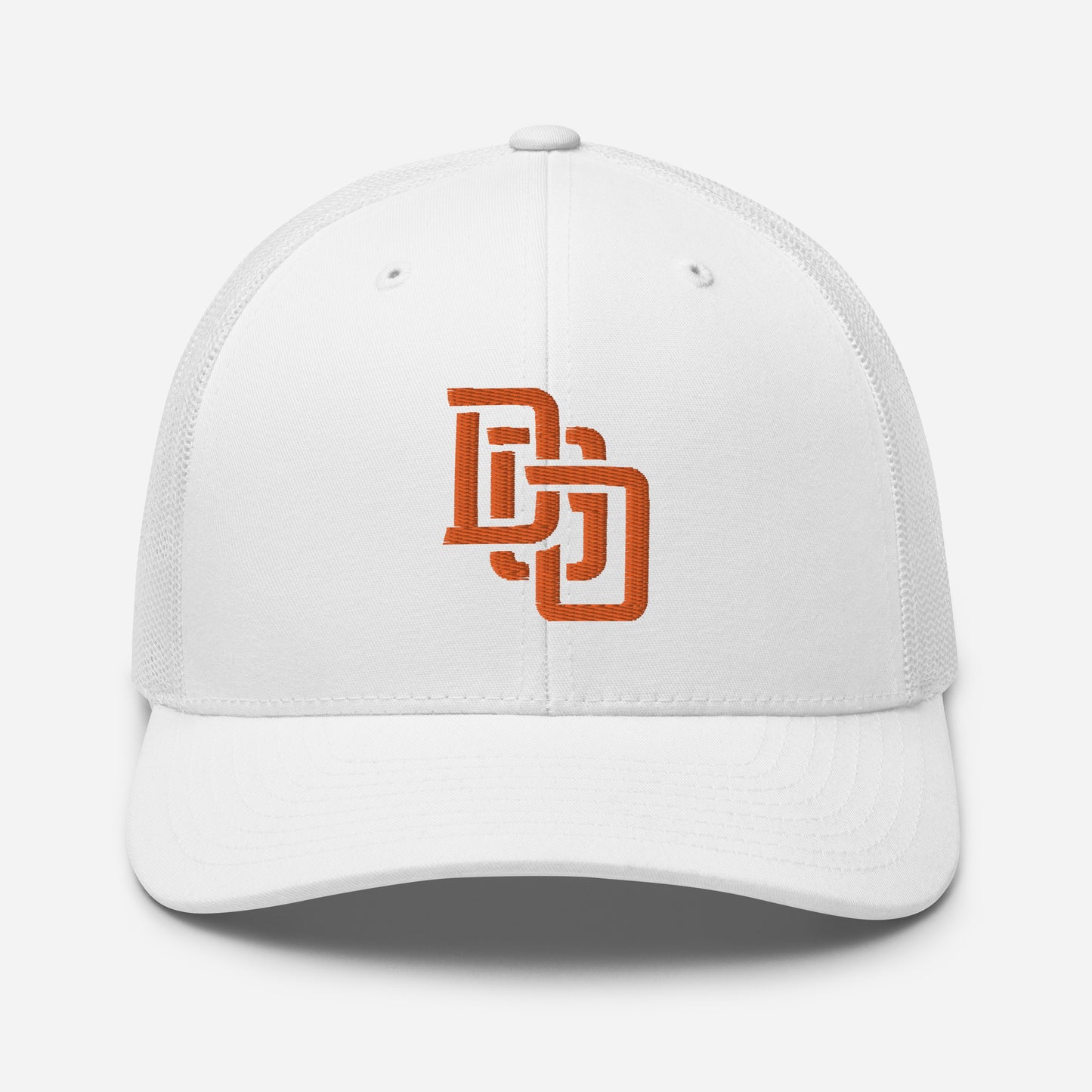 "DGO" Retro Trucker Hat | Yupoong 6606 | E Luna CLASSIC Solocrest 1 Orange Thread Front Logo