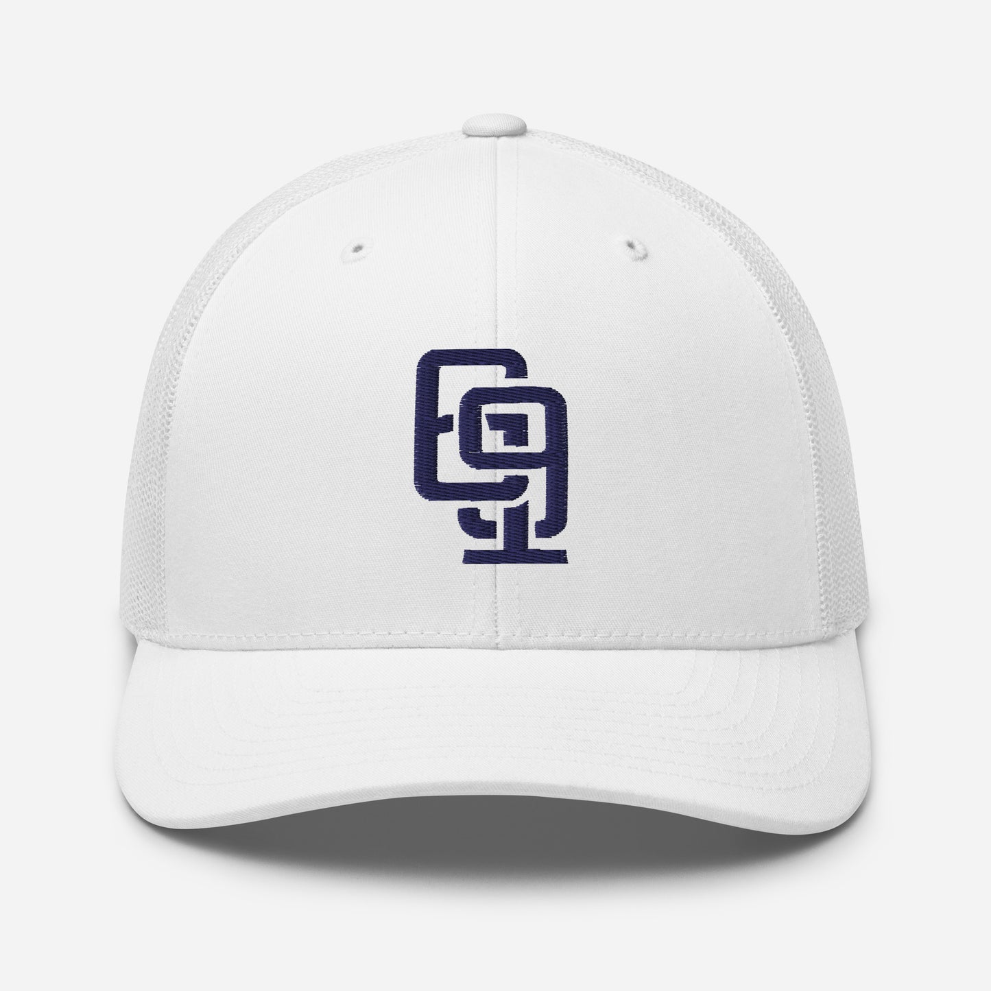 "619" Retro Trucker Hat | Yupoong 6606 | E Luna Brand CLASSIC Solocrest 1 Navy Thread Front Logo