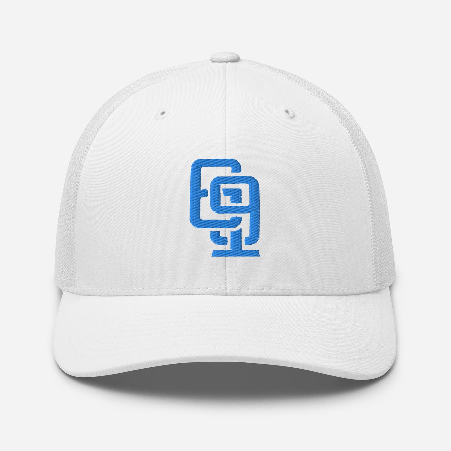 "619" Retro Trucker Hat | Yupoong 6606 | E Luna Brand CLASSIC Solocrest 1 Aqua/Teal Thread Front Logo