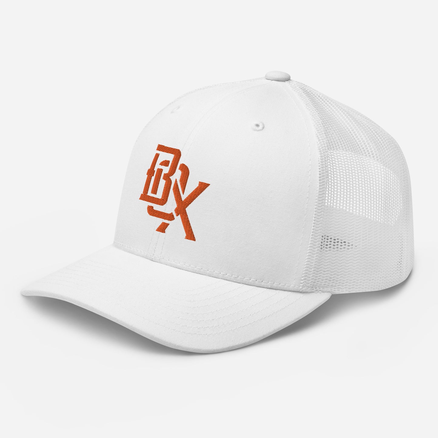 "BOX" Retro Trucker Hat | Yupoong 6606 | E Luna CLASSIC Solocrest 1 Orange Thread Front Logo