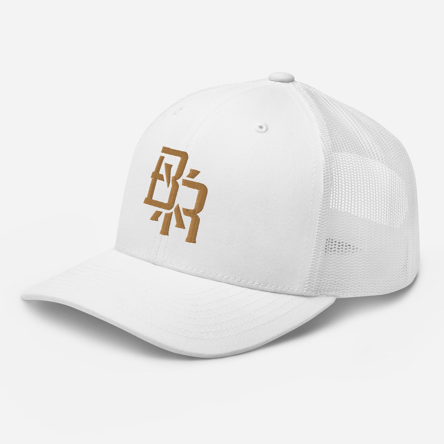 "BXR" Retro Trucker Hat | Yupoong 6606 | E Luna CLASSIC Solocrest 1 Old Gold Thread Front Logo