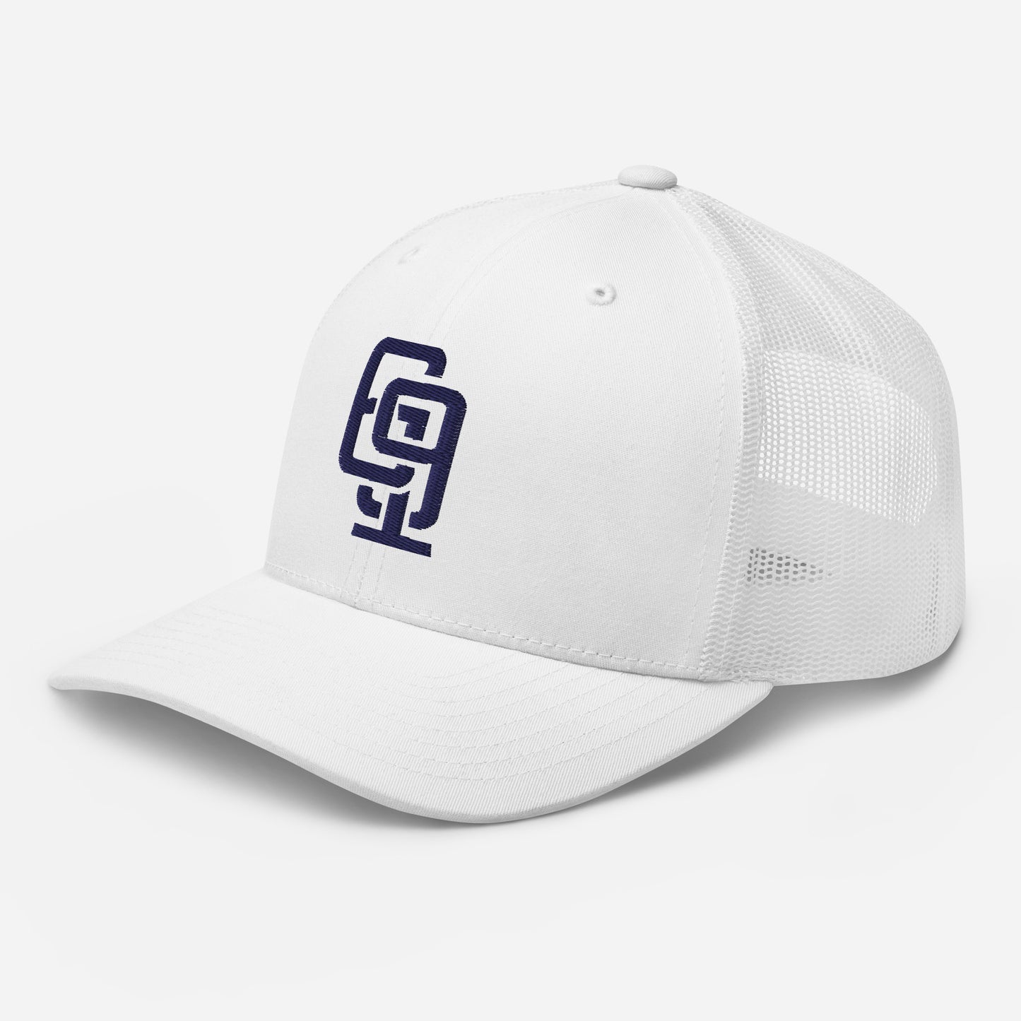 "619" Retro Trucker Hat | Yupoong 6606 | E Luna Brand CLASSIC Solocrest 1 Navy Thread Front Logo