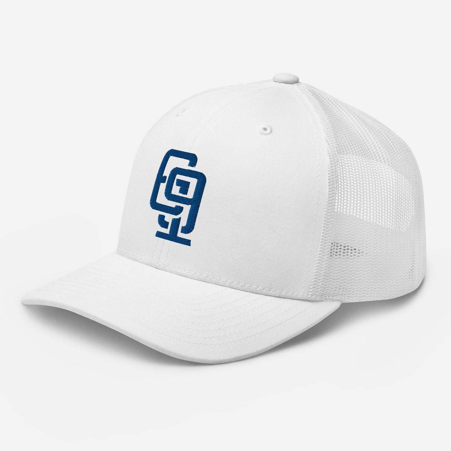 "619" Retro Trucker Hat | Yupoong 6606 | E Luna Brand CLASSIC Solocrest 1 Royal Thread Front Logo