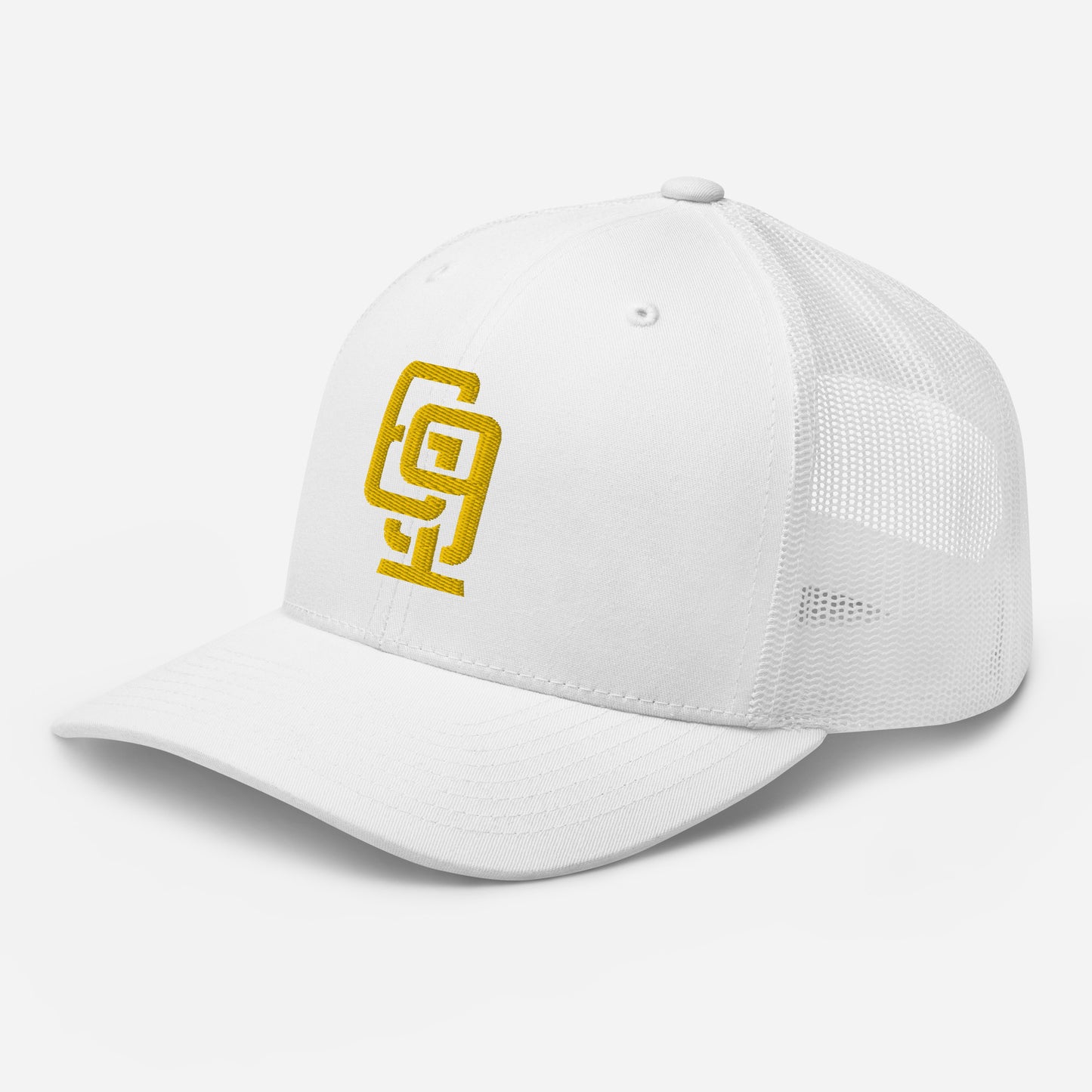 "619" Retro Trucker Hat | Yupoong 6606 | E Luna Brand CLASSIC Solocrest 1 Gold Thread Front Logo