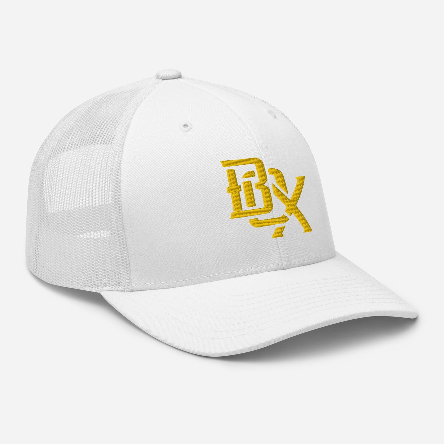 "BOX" Retro Trucker Hat | Yupoong 6606 | E Luna CLASSIC Solocrest 1 Gold Thread Front Logo
