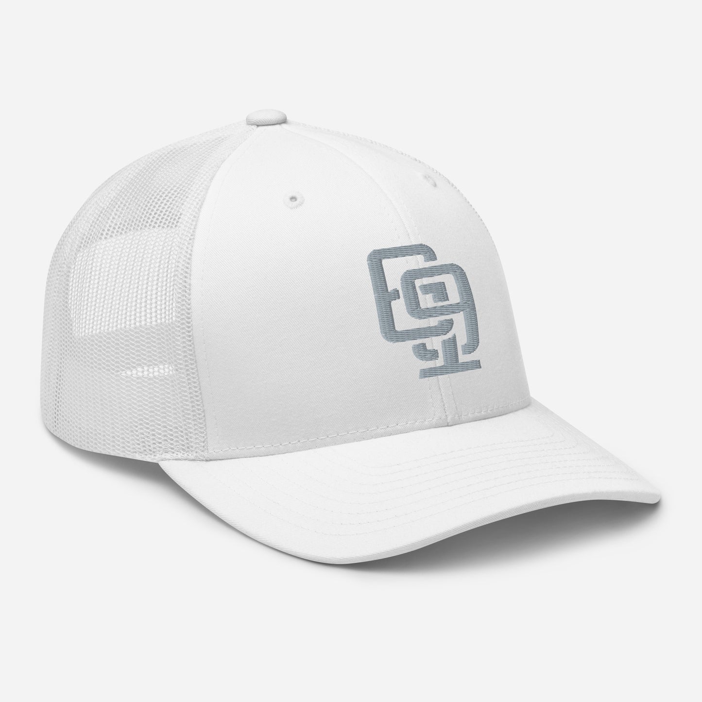 "619" Retro Trucker Hat | Yupoong 6606 | E Luna Brand CLASSIC Solocrest 1 Grey Thread Front Logo