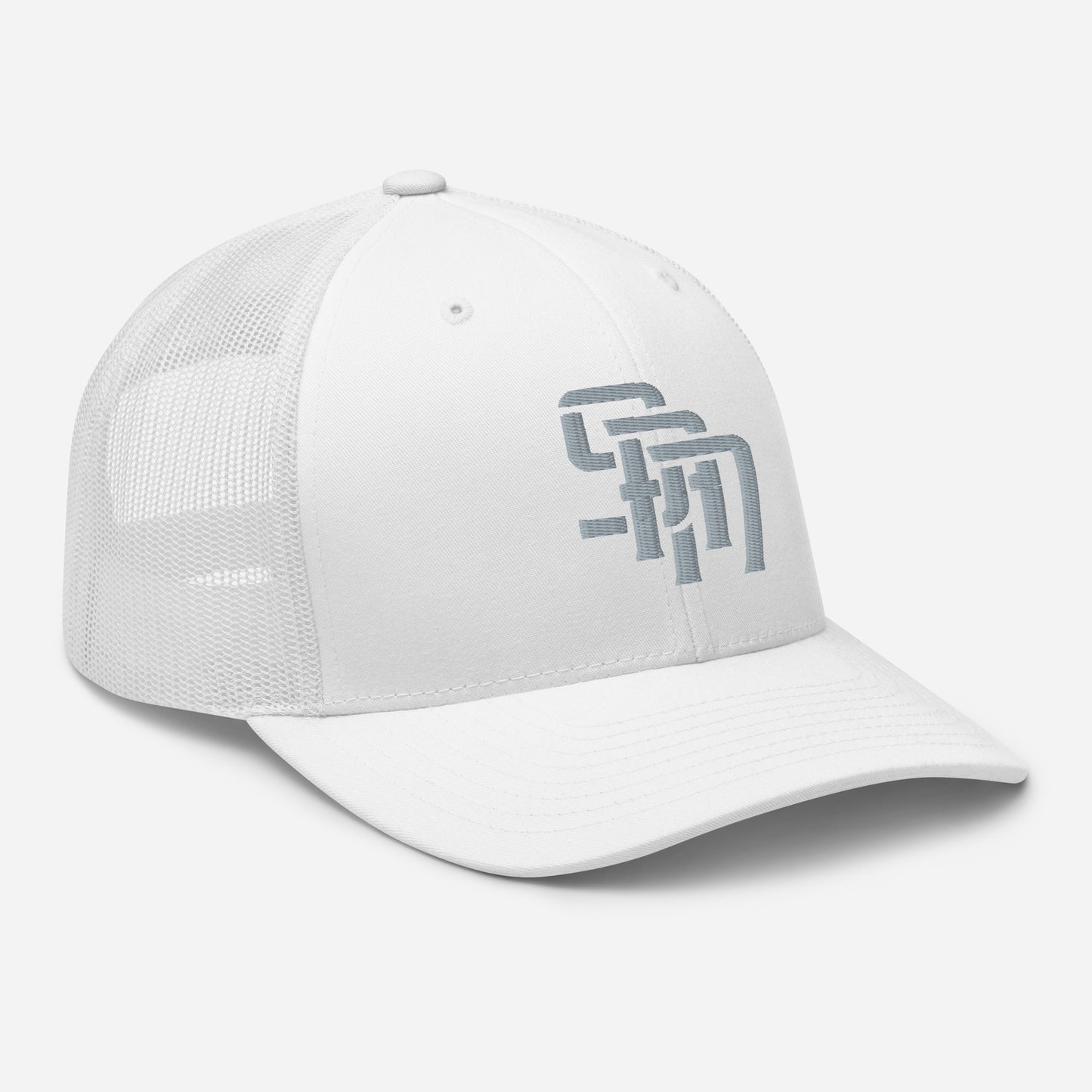 "SAN" Retro Trucker Hat | Yupoong 6606 | E Luna Brand CLASSIC Solocrest 1 Grey Thread Front Logo
