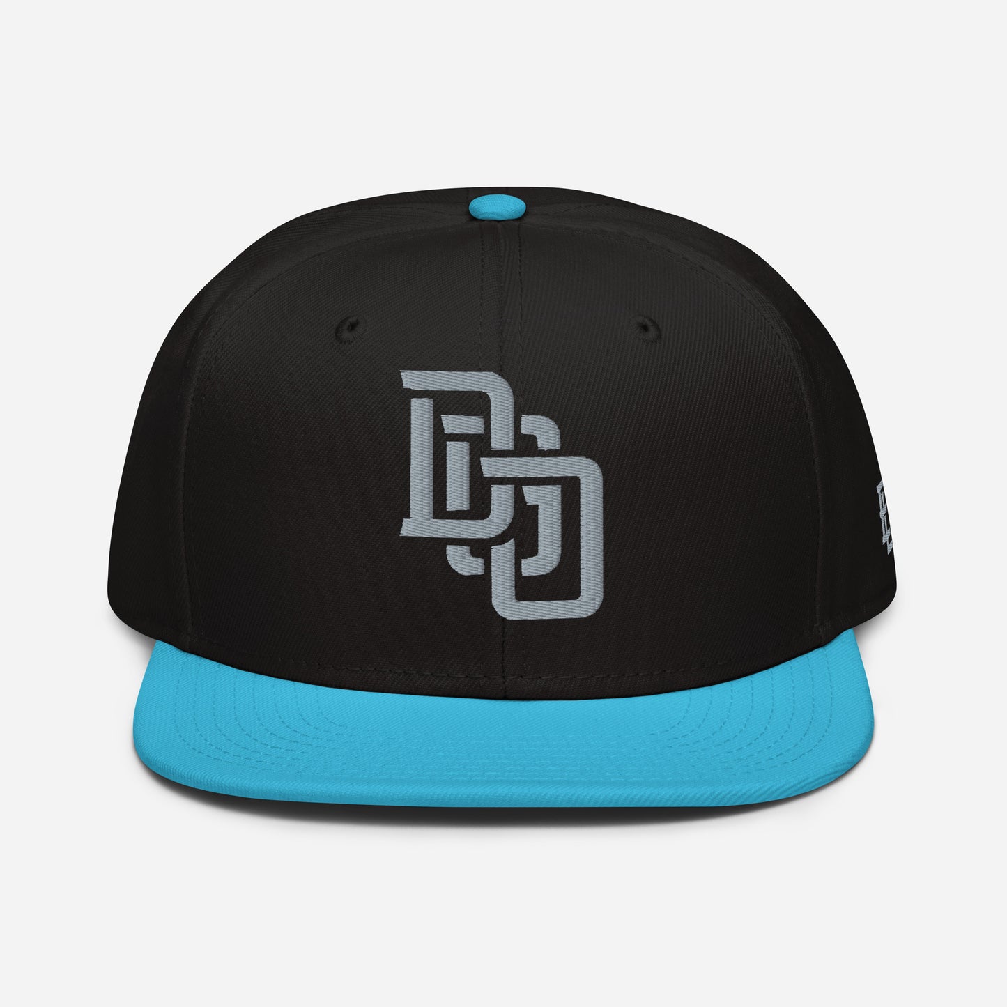"DGO" Snapback | Otto Cap 125-978 | E Luna Brand ESSENTIAL Duocrest 2 Grey Thread Logos: Front & Left