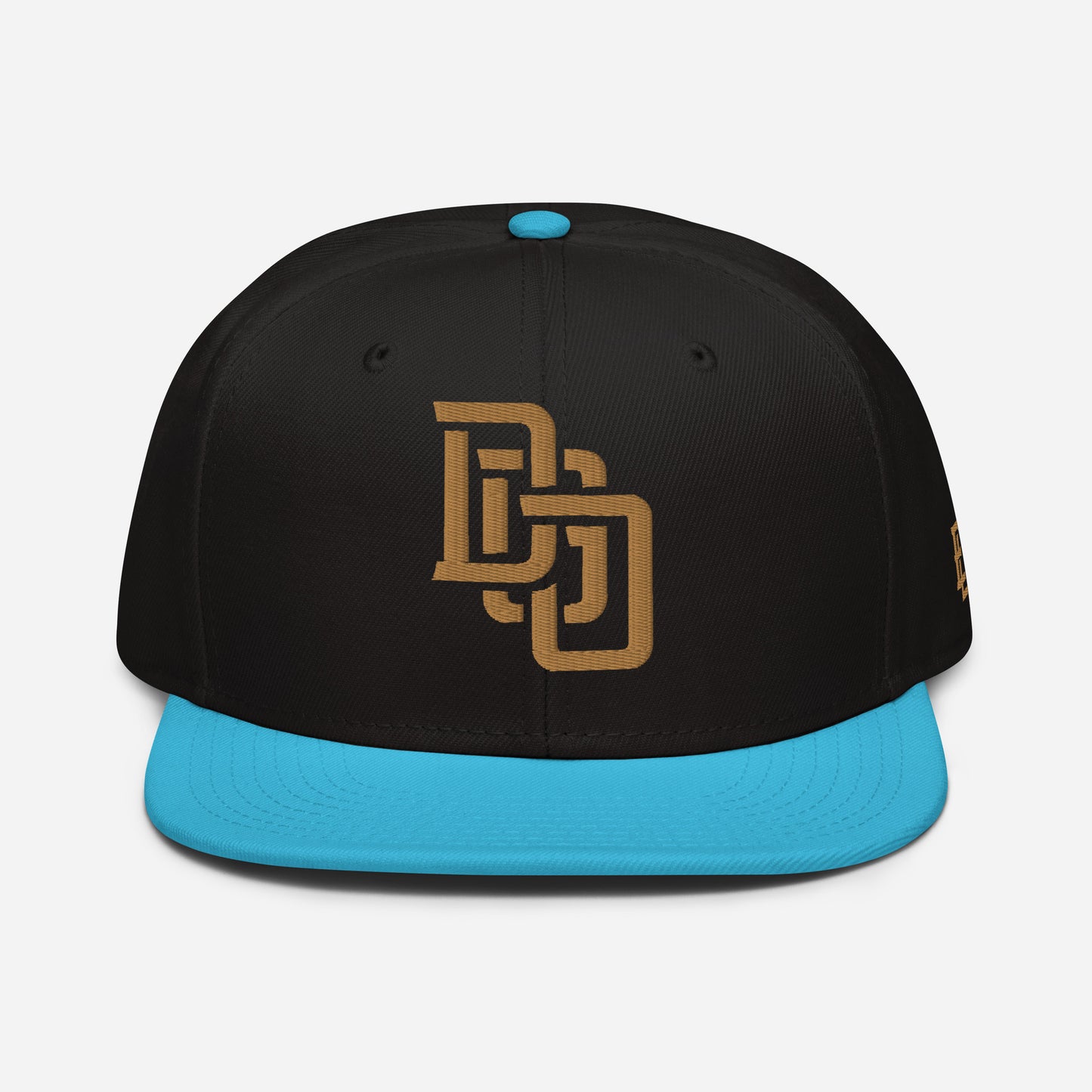 "DGO" Snapback | Otto Cap 125-978 | E Luna Brand ESSENTIAL Duocrest 2 Old Gold Thread Logos: Front & Left