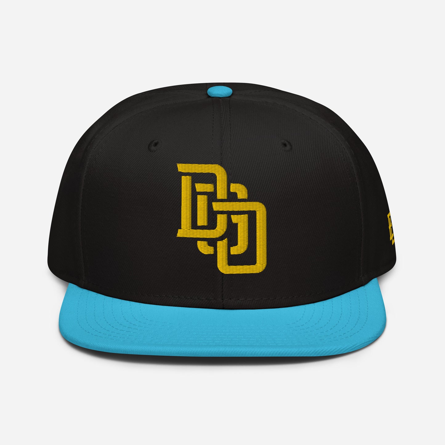 "DGO" Snapback | Otto Cap 125-978 | E Luna Brand ESSENTIAL Duocrest 2 Gold Thread Logos: Front & Left