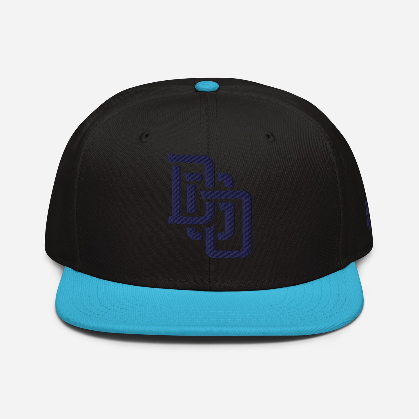 "DGO" Snapback | Otto Cap 125-978 | E Luna Brand ESSENTIAL Duocrest 2 Navy Thread Logos: Front & Left
