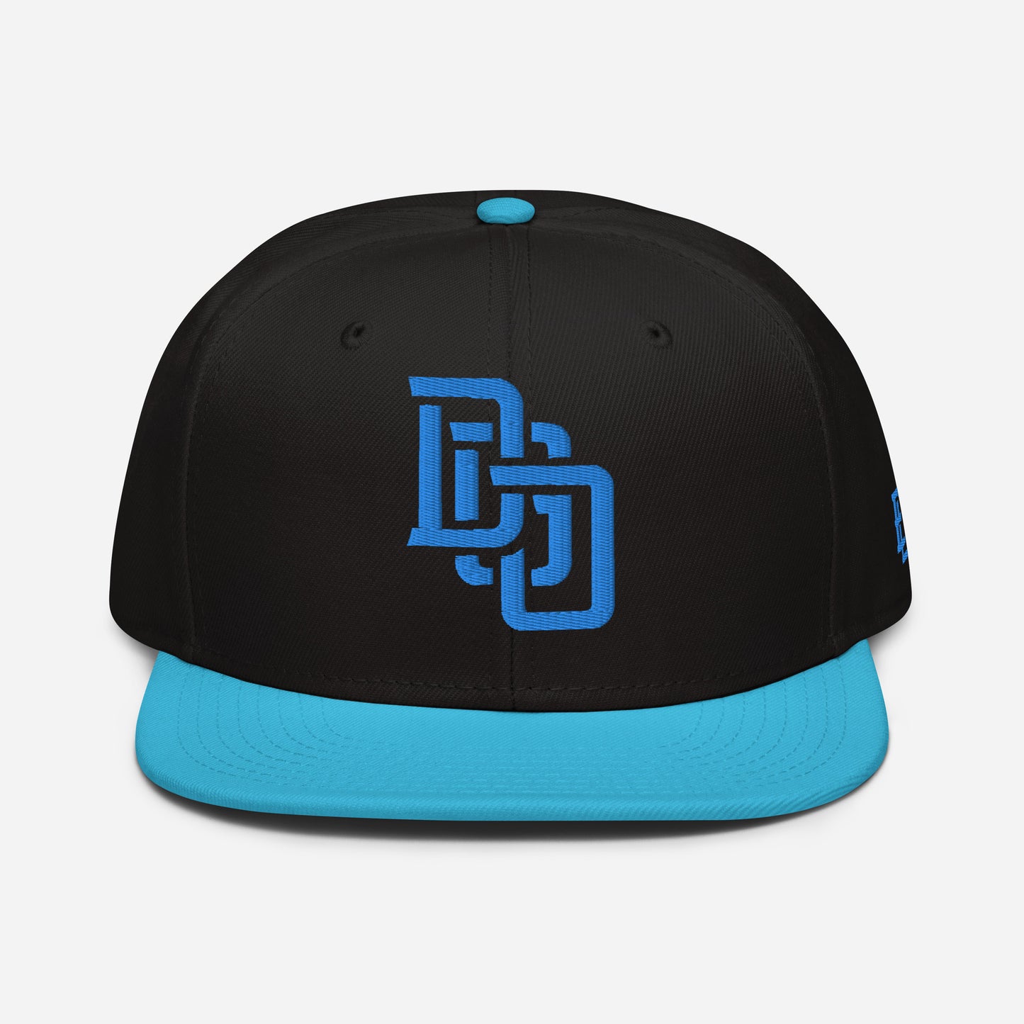 "DGO" Snapback | Otto Cap 125-978 | E Luna Brand ESSENTIAL Duocrest 2 Aqua/Teal Thread Logos: Front & Left
