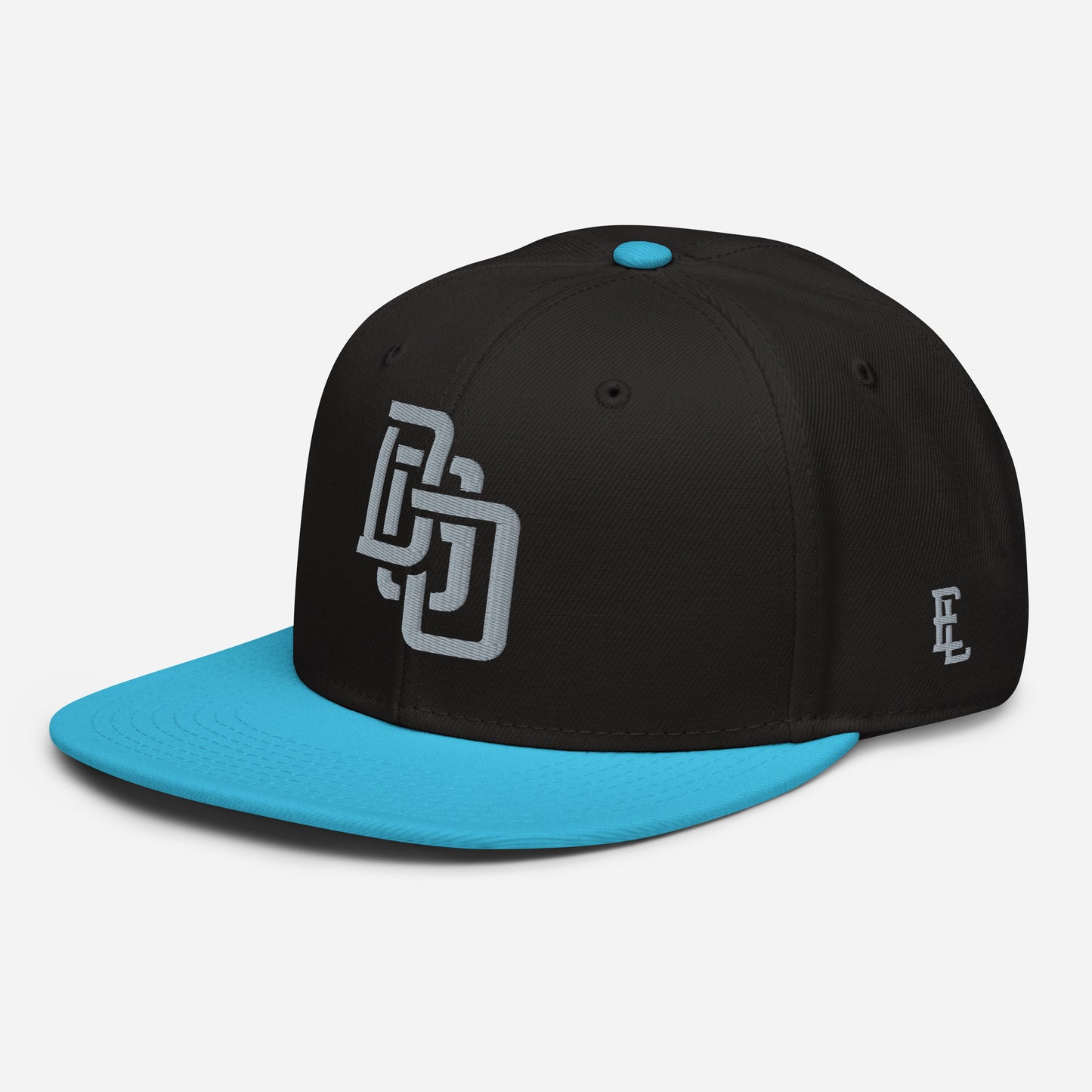 "DGO" Snapback | Otto Cap 125-978 | E Luna Brand ESSENTIAL Duocrest 2 Grey Thread Logos: Front & Left