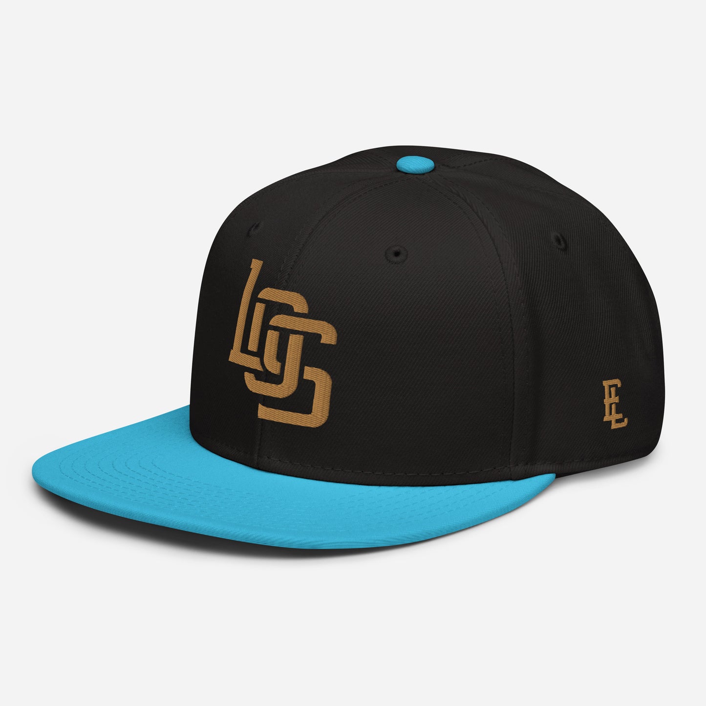 "LOS" Snapback | E Luna Brand ESSENTIAL | 2 Old Gold Thread Logos