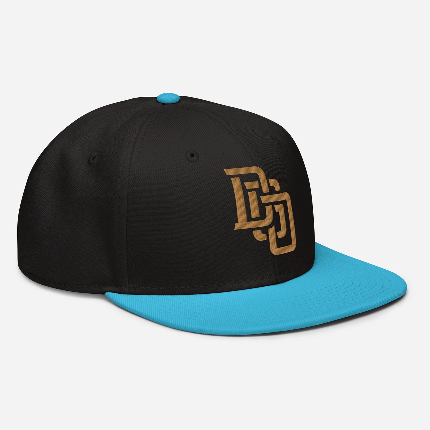 "DGO" Snapback | Otto Cap 125-978 | E Luna Brand ESSENTIAL Duocrest 2 Old Gold Thread Logos: Front & Left