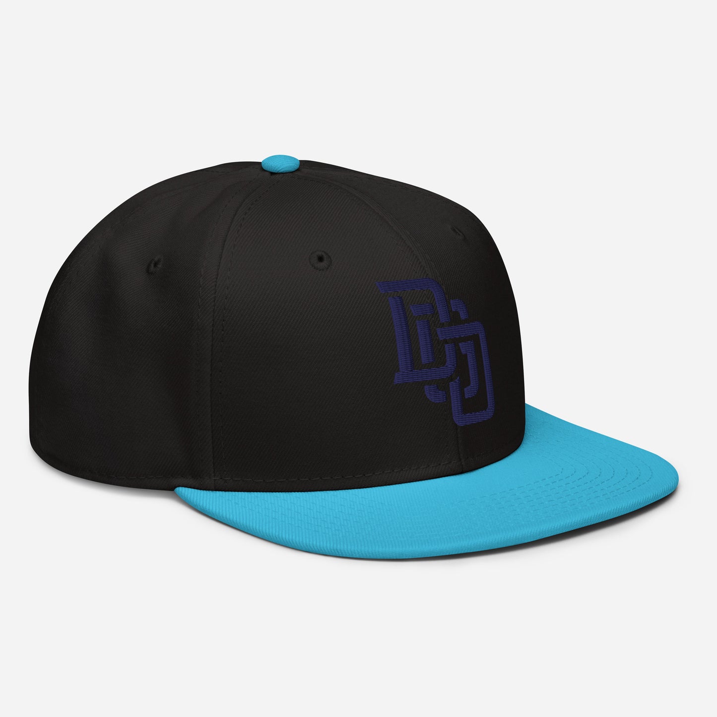 "DGO" Snapback | Otto Cap 125-978 | E Luna Brand ESSENTIAL Duocrest 2 Navy Thread Logos: Front & Left