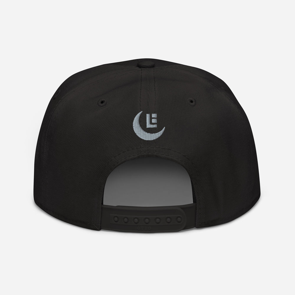 Boné SAN Snapback | E Luna Brand PREMIUM | 4 Logotipos Cinza Bordados | Edição 3D Puff