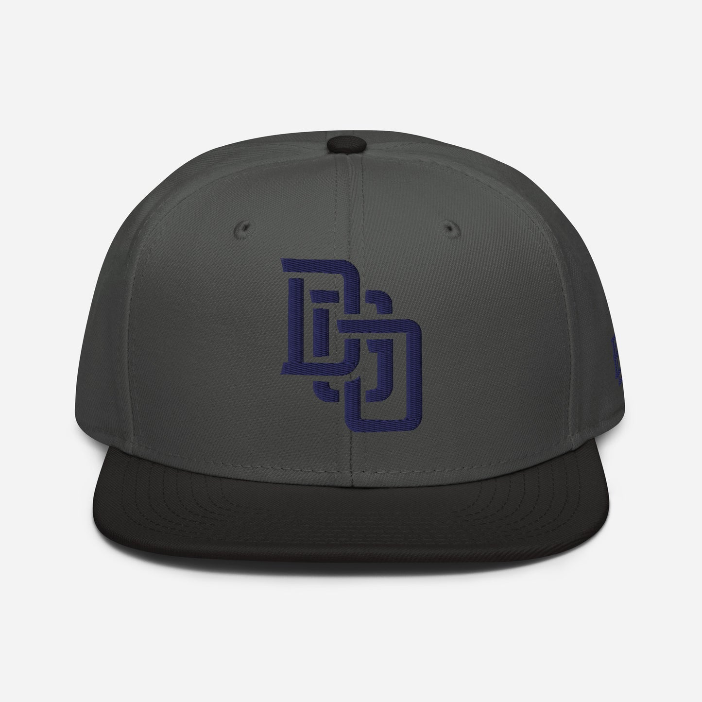 "DGO" Snapback | Otto Cap 125-978 | E Luna Brand ESSENTIAL Duocrest 2 Navy Thread Logos: Front & Left