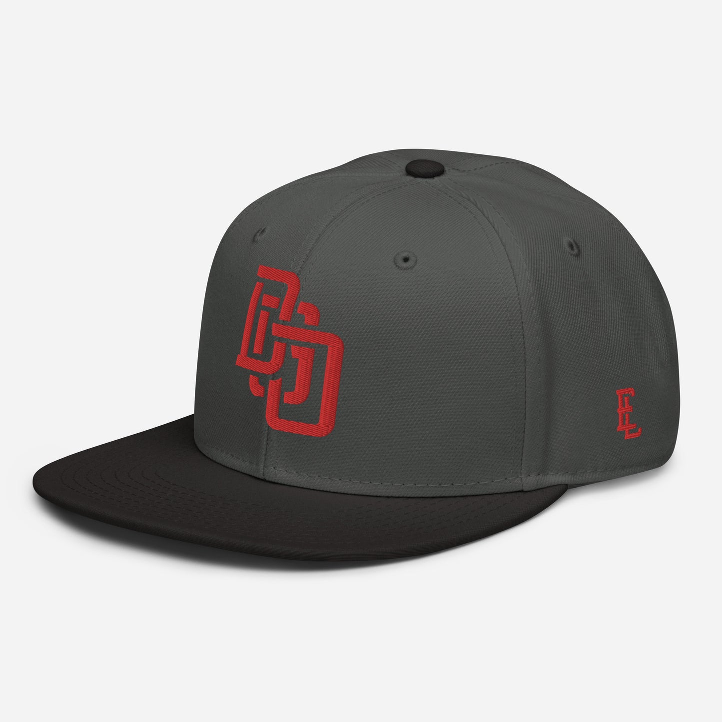 "DGO" Snapback | Otto Cap 125-978 | E Luna Brand ESSENTIAL Duocrest 2 Red Thread Logos: Front & Left