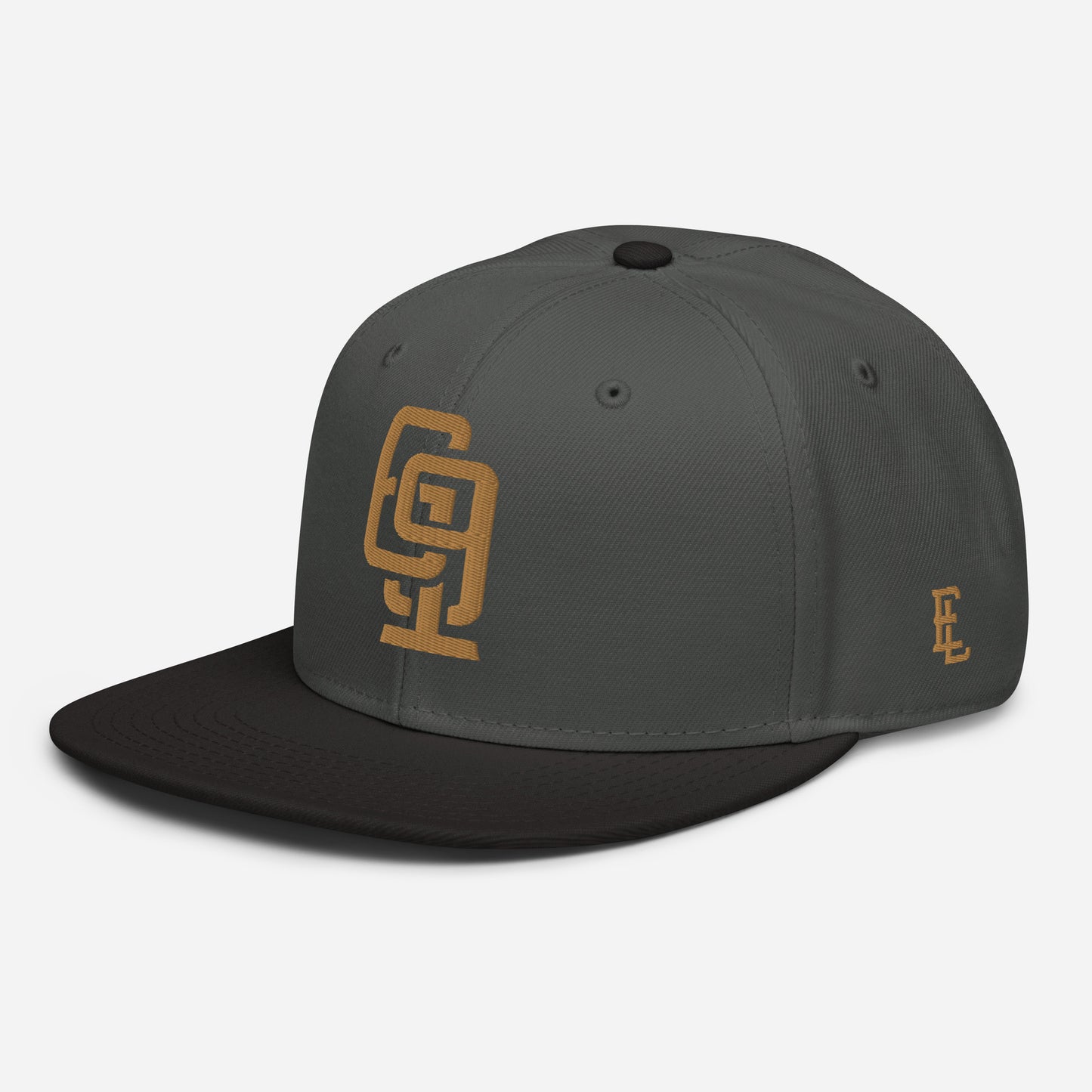 "619" Snapback Otto Cap | E Luna Brand ESSENTIAL | 2 Old Gold Thread Logos