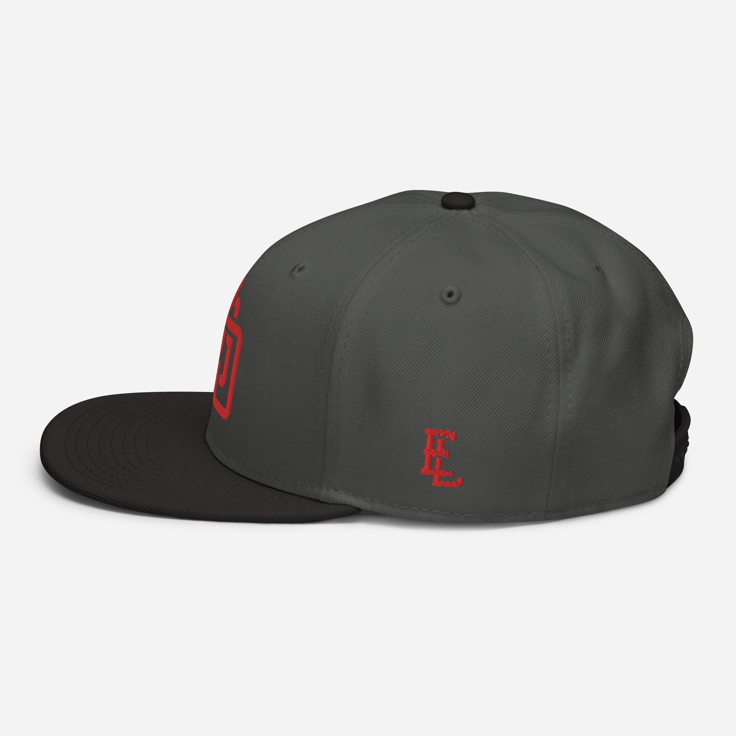 "DGO" Snapback | Otto Cap 125-978 | E Luna Brand ESSENTIAL Duocrest 2 Red Thread Logos: Front & Left