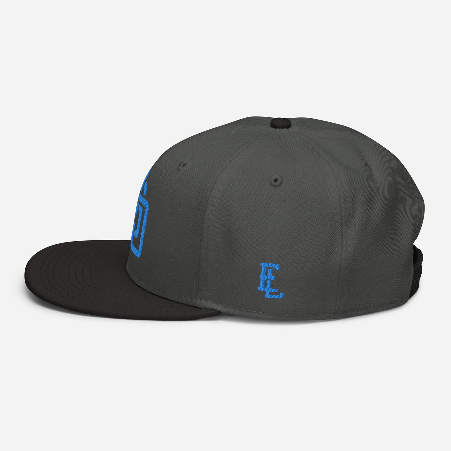"DGO" Snapback | Otto Cap 125-978 | E Luna Brand ESSENTIAL Duocrest 2 Aqua/Teal Thread Logos: Front & Left
