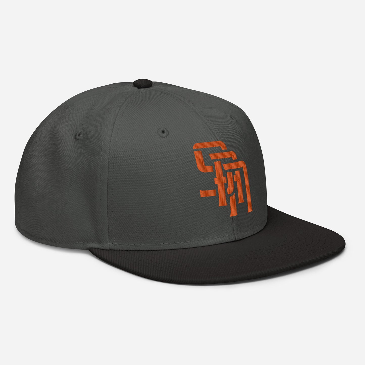 "SAN" Snapback | Otto Cap 125-978 | E Luna Brand ESSENTIAL Duocrest 2 Orange Thread Logos: Front & Left