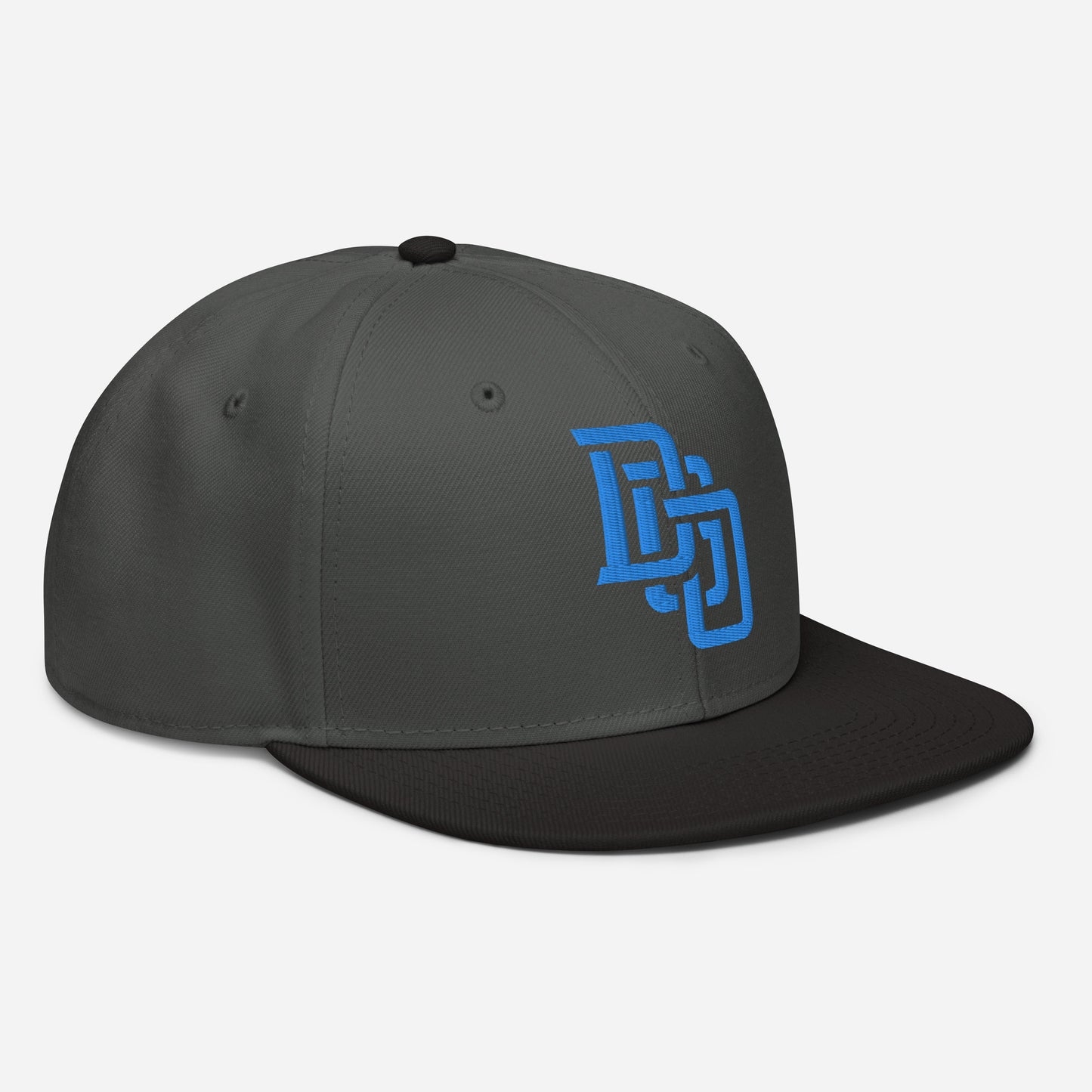"DGO" Snapback | Otto Cap 125-978 | E Luna Brand ESSENTIAL Duocrest 2 Aqua/Teal Thread Logos: Front & Left