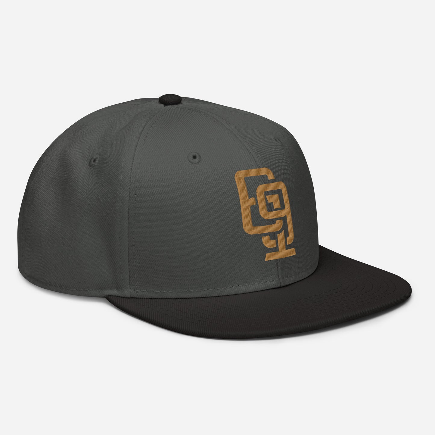 "619" Snapback Otto Cap | E Luna Brand ESSENTIAL | 2 Old Gold Thread Logos