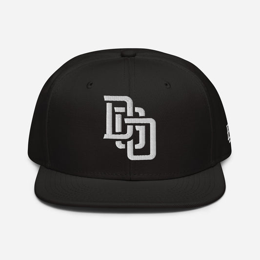 "DGO" Snapback | Otto Cap 125-978 | E Luna Brand ESSENTIAL Duocrest 2 White Thread Logos: Front & Left