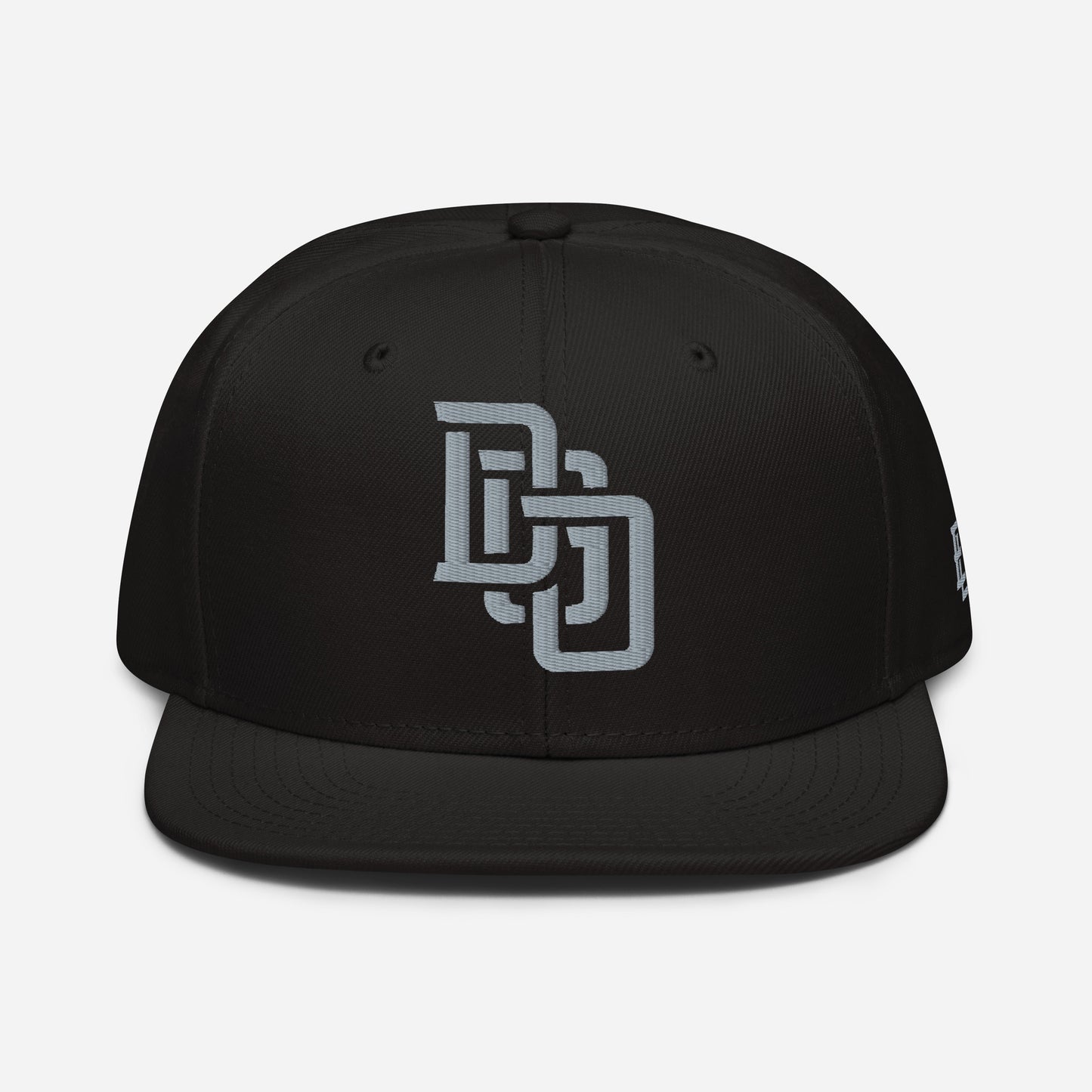 "DGO" Snapback | Otto Cap 125-978 | E Luna Brand ESSENTIAL Duocrest 2 Grey Thread Logos: Front & Left