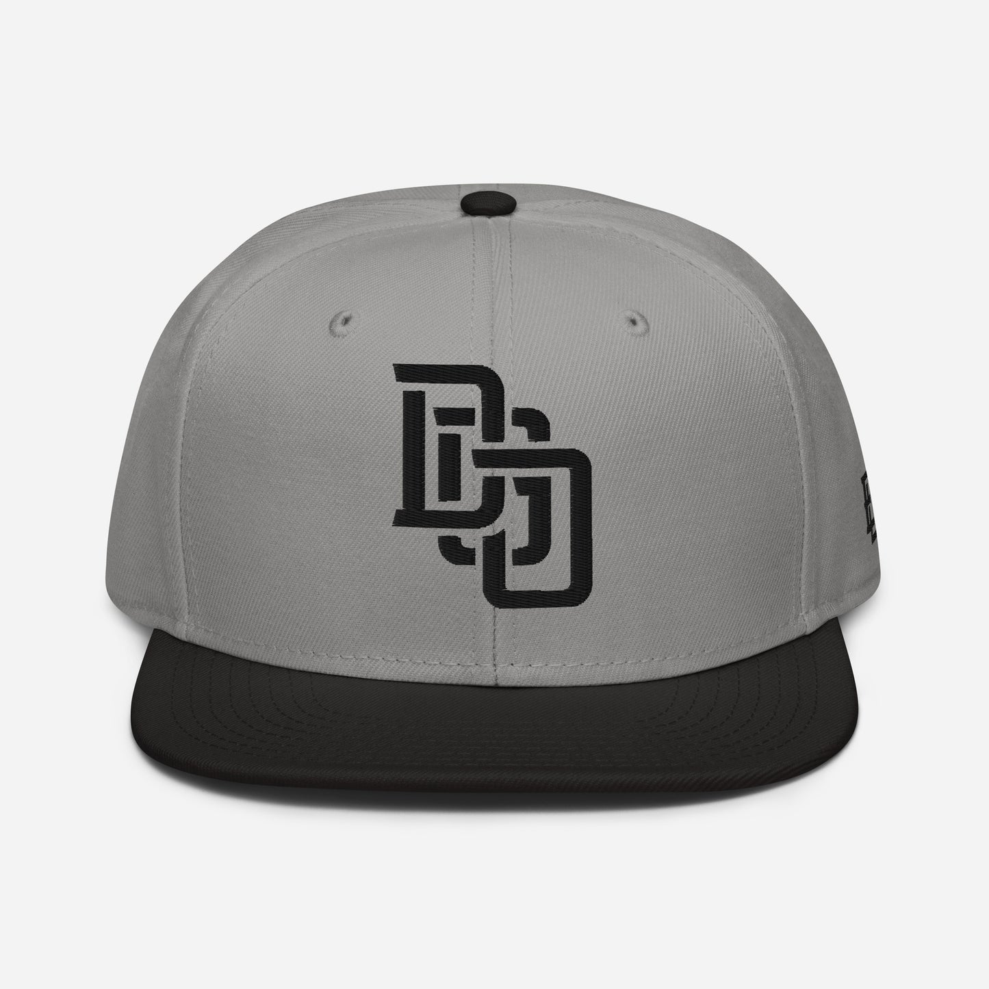 "DGO" Snapback | Otto Cap 125-978 | E Luna Brand ESSENTIAL Duocrest 2 Black Thread Logos: Front & Left