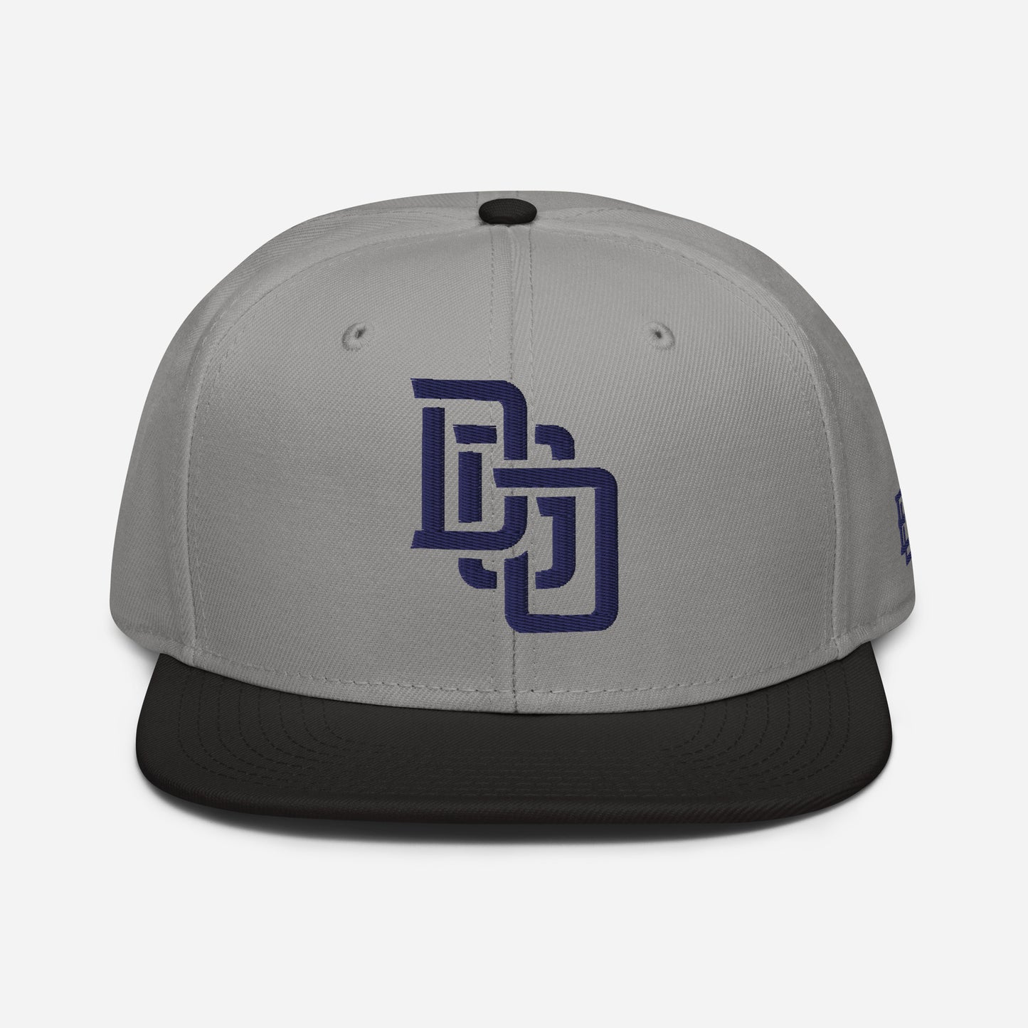 "DGO" Snapback | Otto Cap 125-978 | E Luna Brand ESSENTIAL Duocrest 2 Navy Thread Logos: Front & Left