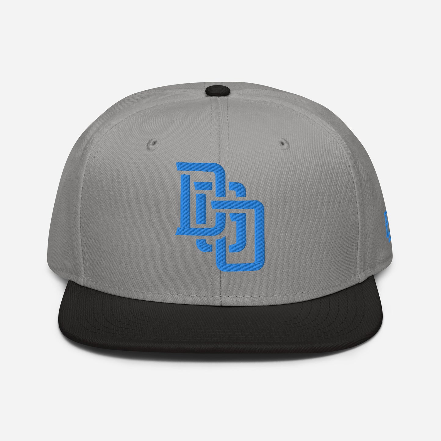 "DGO" Snapback | Otto Cap 125-978 | E Luna Brand ESSENTIAL Duocrest 2 Aqua/Teal Thread Logos: Front & Left