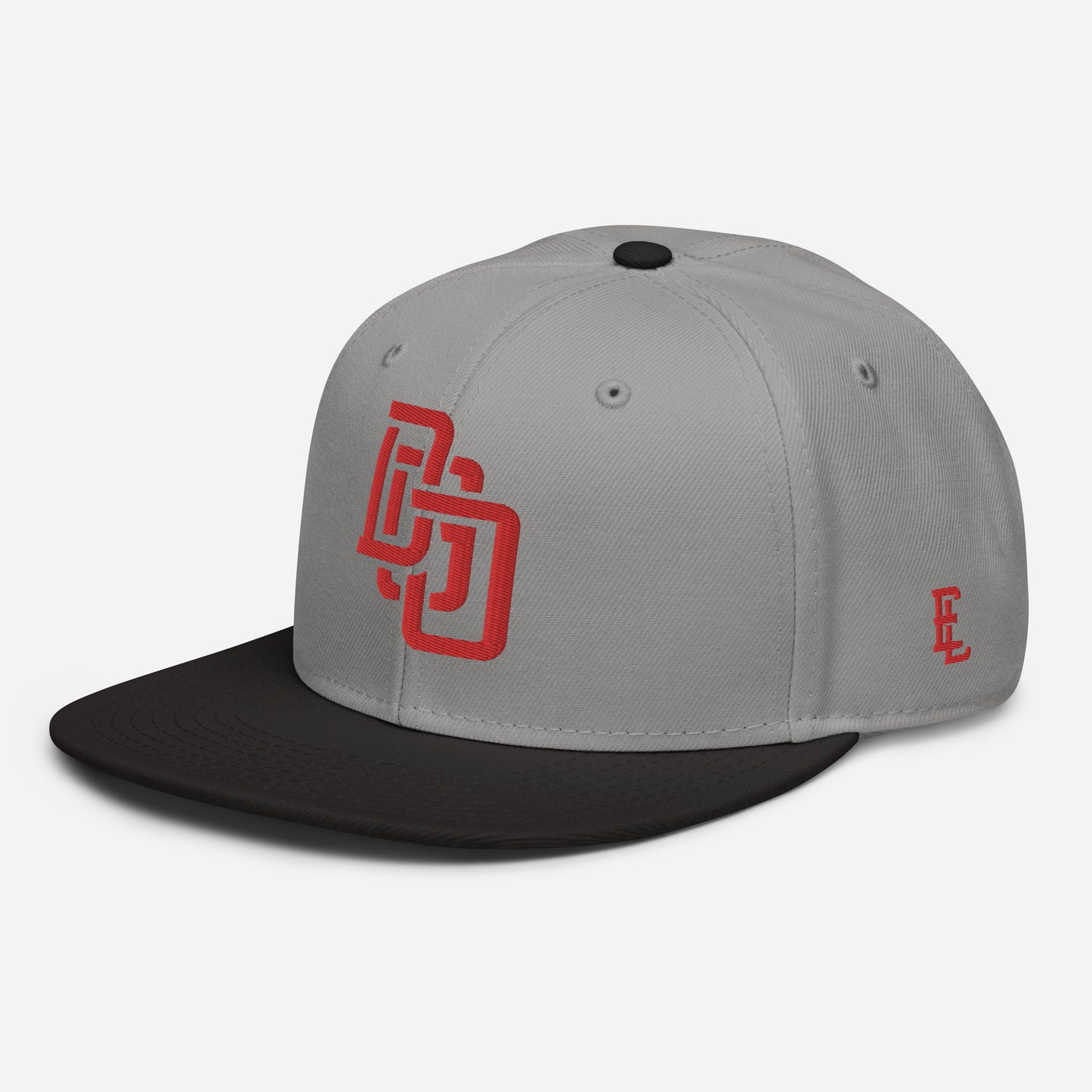 "DGO" Snapback | Otto Cap 125-978 | E Luna Brand ESSENTIAL Duocrest 2 Red Thread Logos: Front & Left