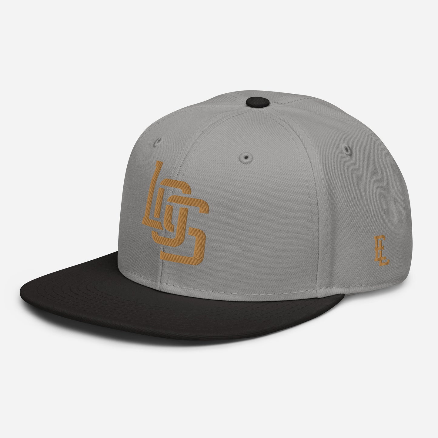 "LOS" Snapback | E Luna Brand ESSENTIAL | 2 Old Gold Thread Logos