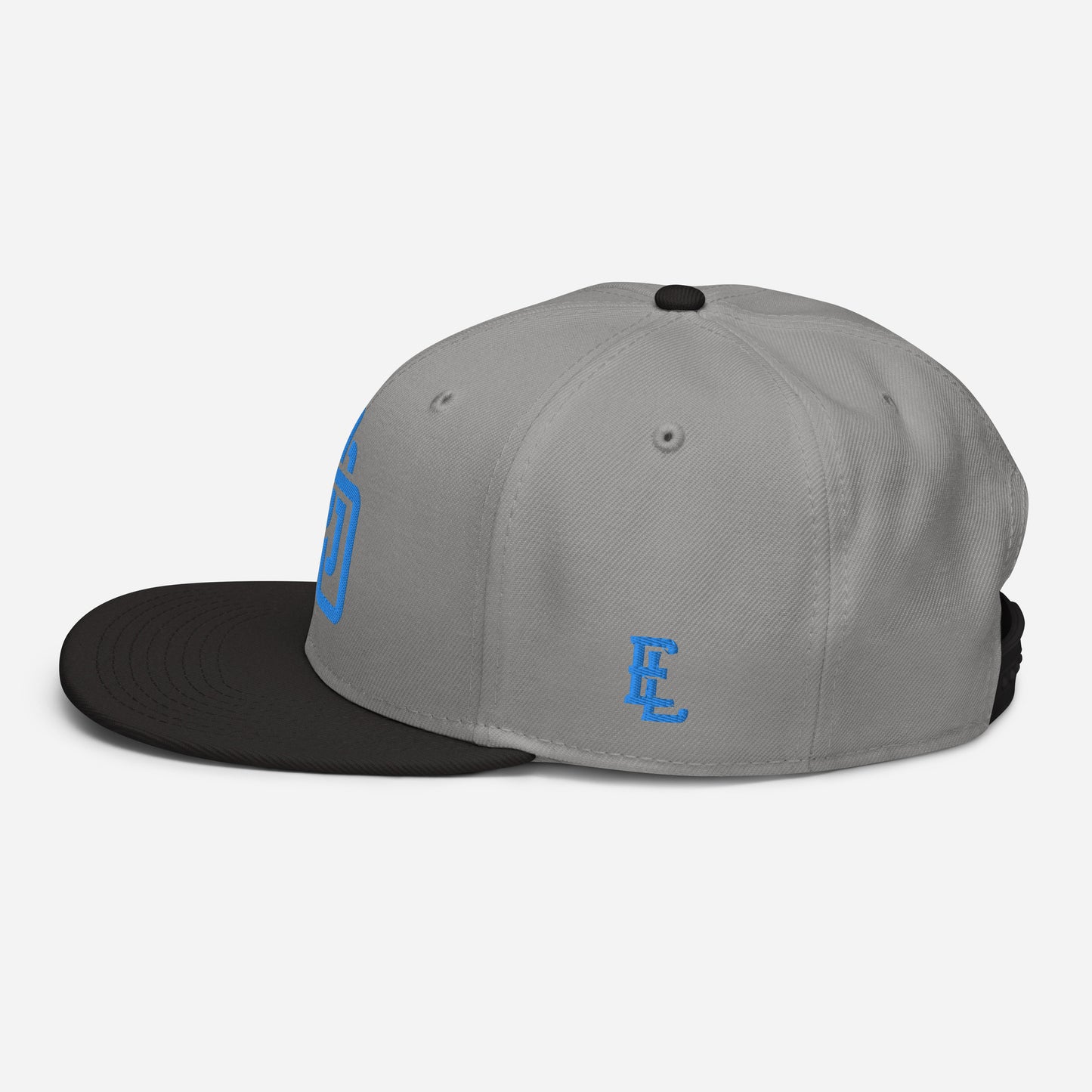 "DGO" Snapback | Otto Cap 125-978 | E Luna Brand ESSENTIAL Duocrest 2 Aqua/Teal Thread Logos: Front & Left