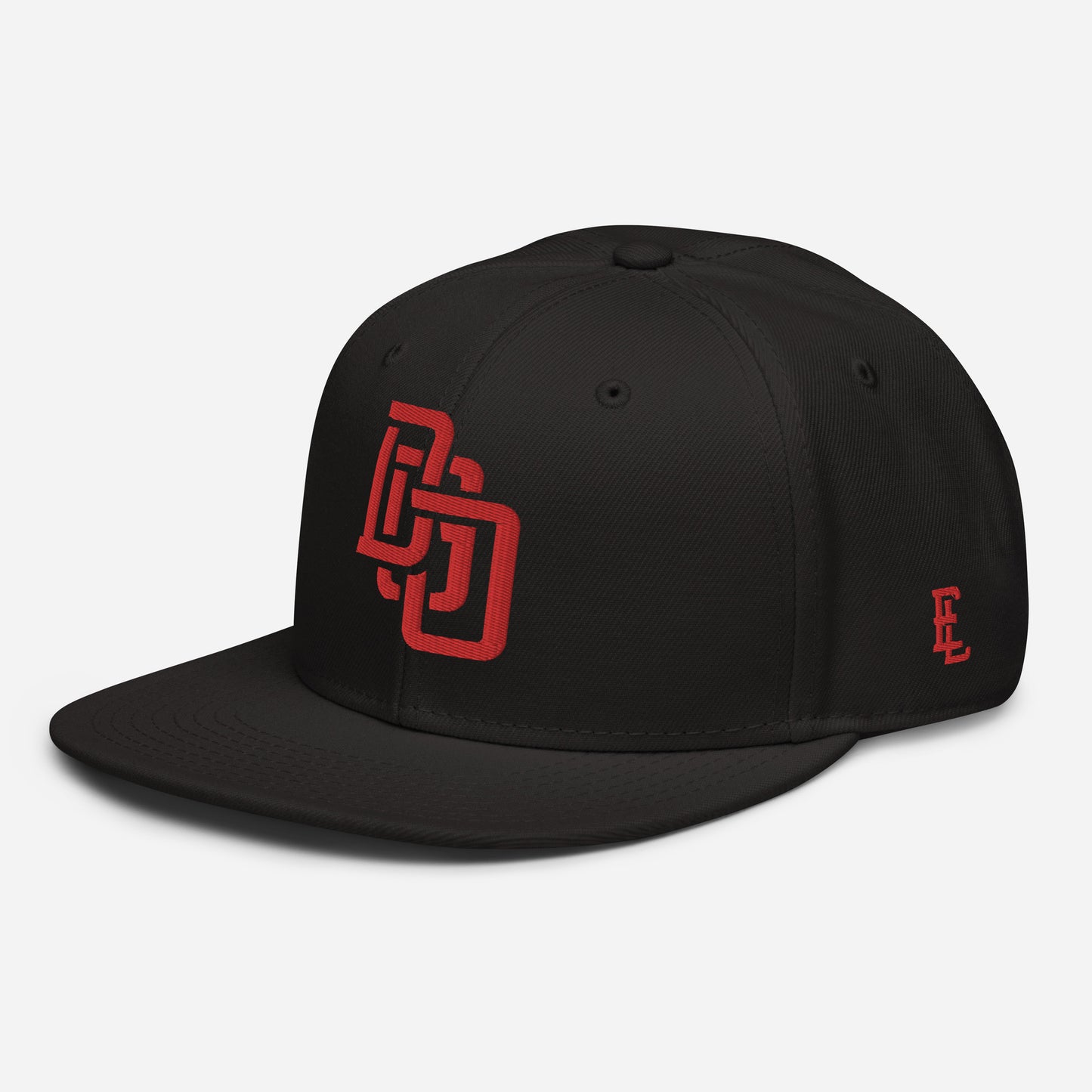 "DGO" Snapback | Otto Cap 125-978 | E Luna Brand ESSENTIAL Duocrest 2 Red Thread Logos: Front & Left