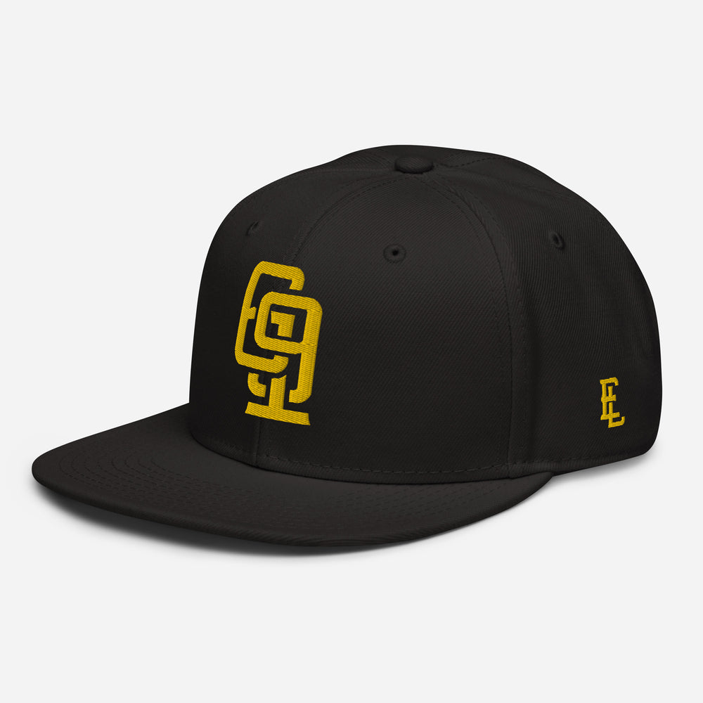 "619" Snapback | E Luna Brand ESSENTIAL | 2 Gold Thread Logos | 3D Puff Edition