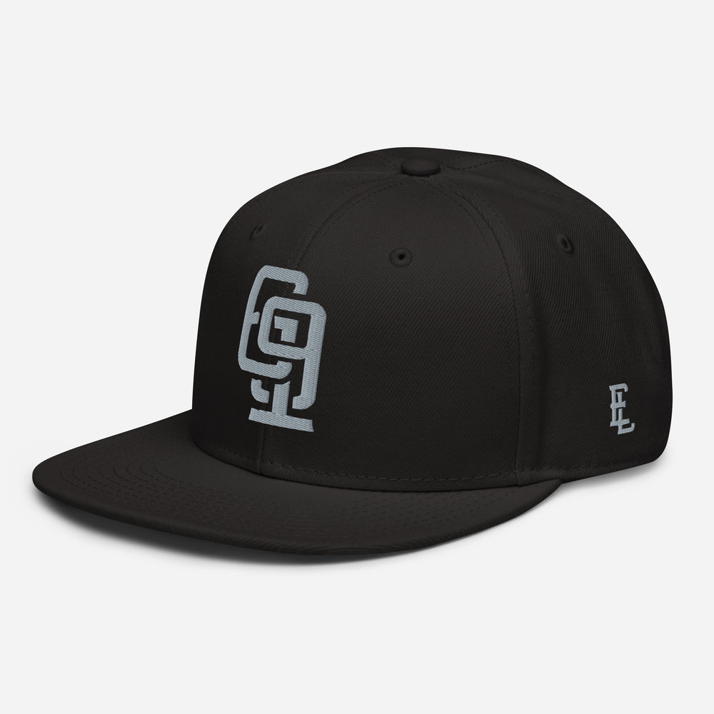 "619" Snapback | E Luna Brand ESSENTIAL | 2 Grey Thread Logos | 3D Puff Edition