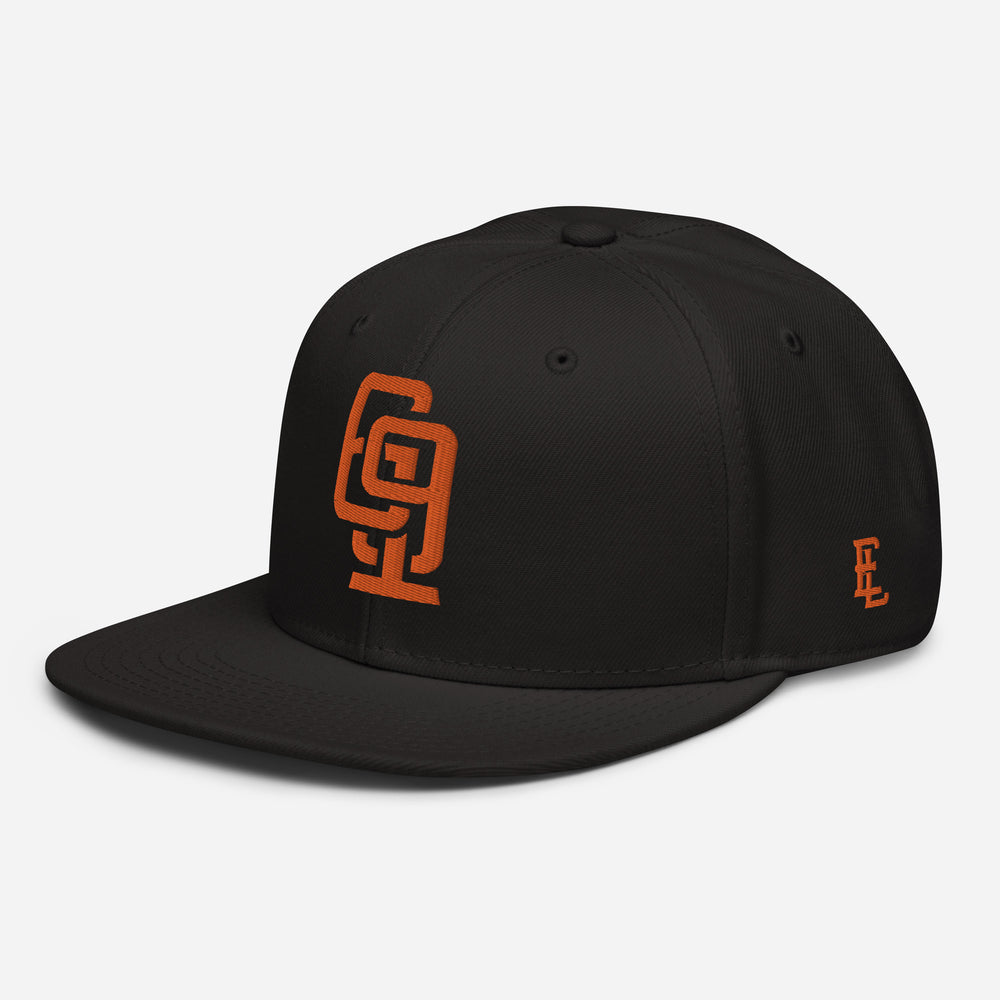 "619" Snapback | E Luna Brand ESSENTIAL | 2 Orange Thread Logos | 3D Puff Edition