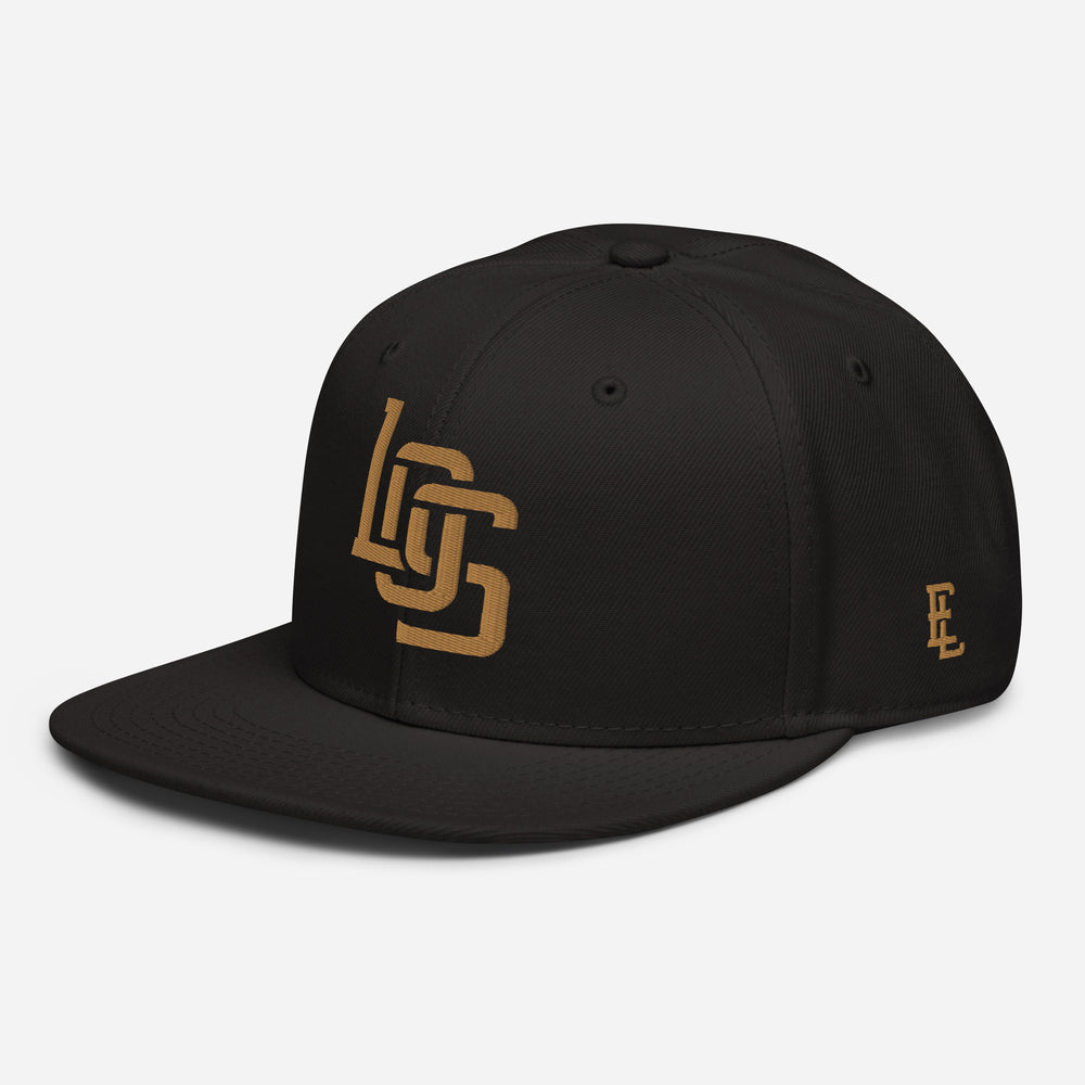 "LOS" Snapback | E Luna Brand ESSENTIAL | 2 Old Gold Thread Logos