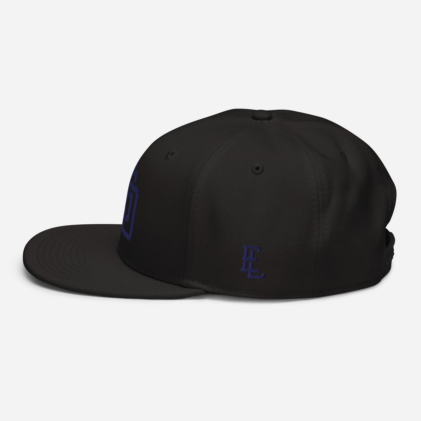 "DGO" Snapback | Otto Cap 125-978 | E Luna Brand ESSENTIAL Duocrest 2 Navy Thread Logos: Front & Left