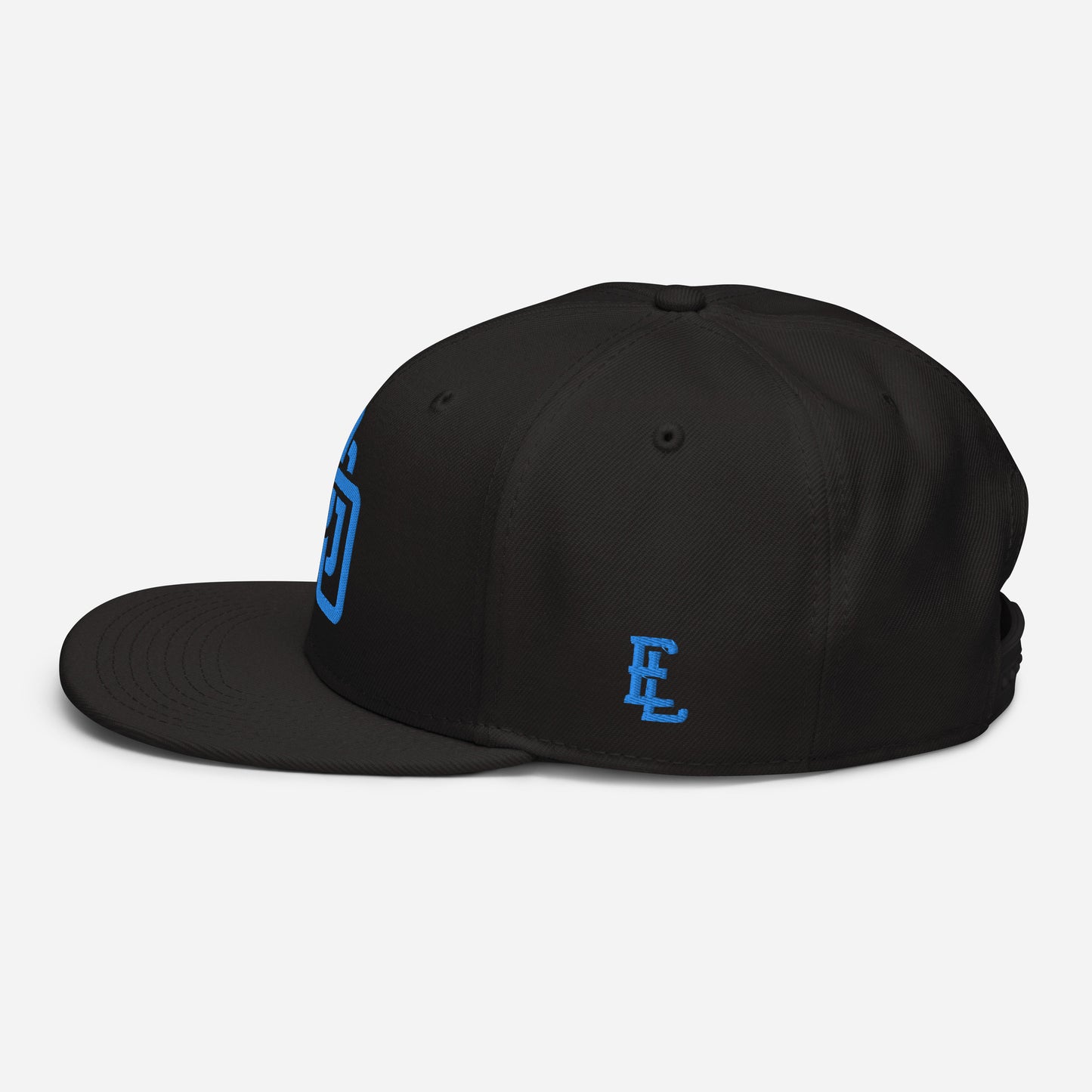 "DGO" Snapback | Otto Cap 125-978 | E Luna Brand ESSENTIAL Duocrest 2 Aqua/Teal Thread Logos: Front & Left