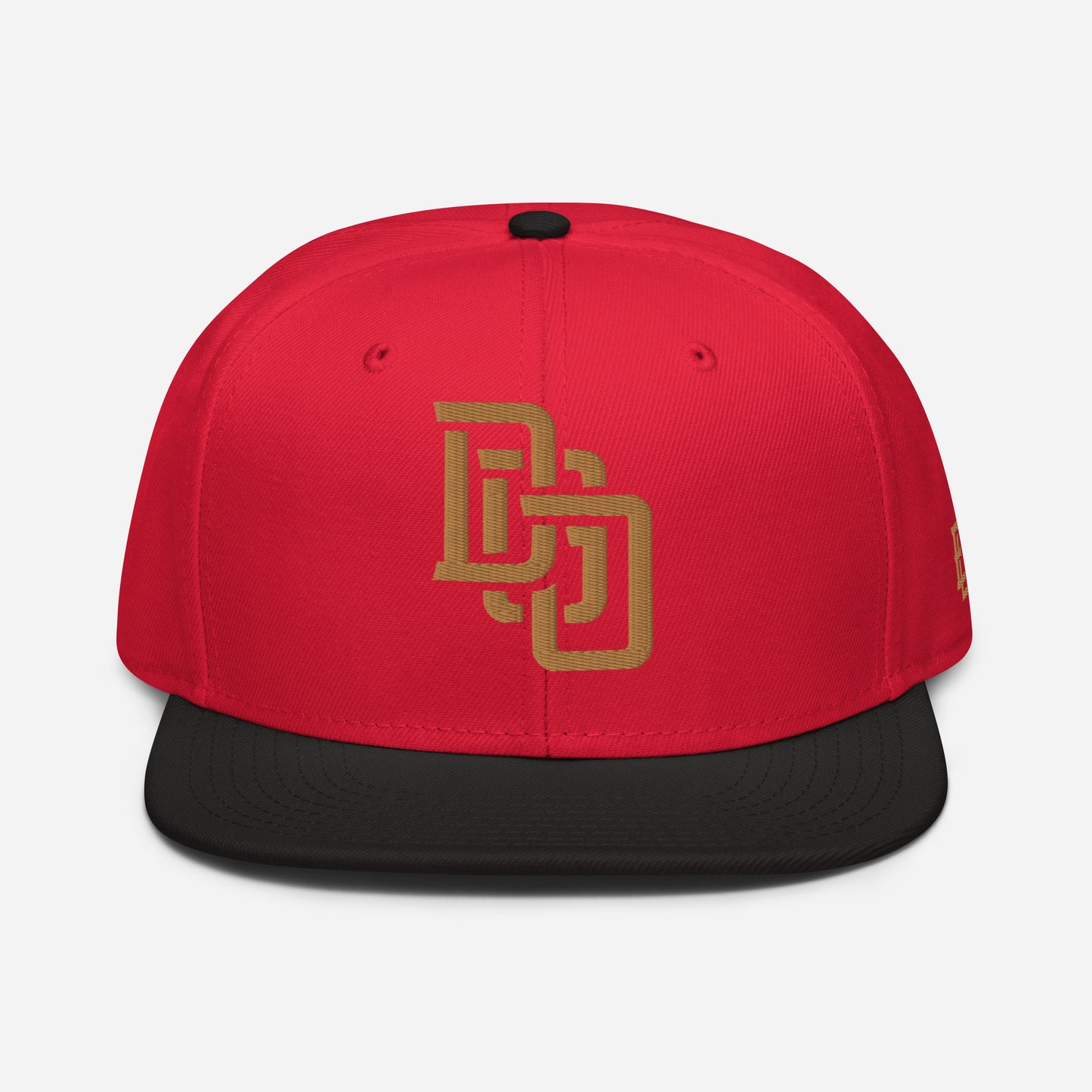"DGO" Snapback | Otto Cap 125-978 | E Luna Brand ESSENTIAL Duocrest 2 Old Gold Thread Logos: Front & Left