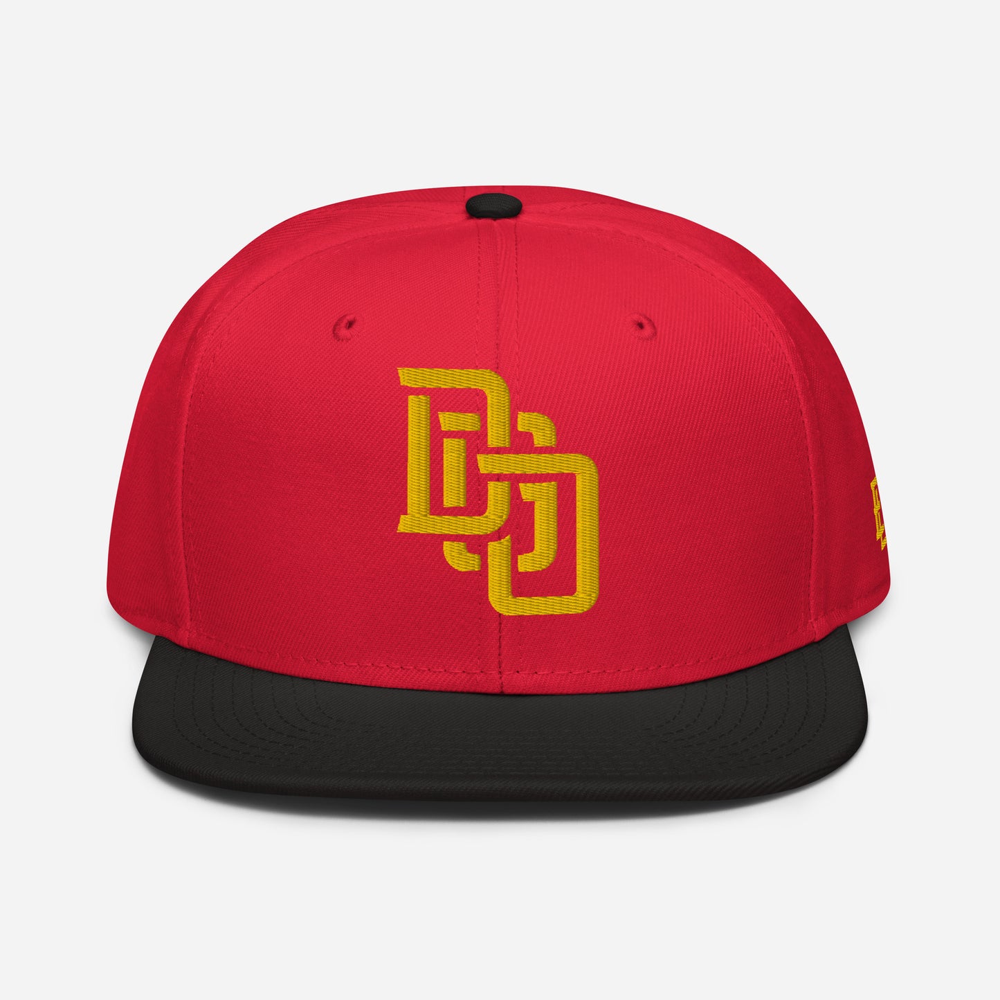 "DGO" Snapback | Otto Cap 125-978 | E Luna Brand ESSENTIAL Duocrest 2 Gold Thread Logos: Front & Left