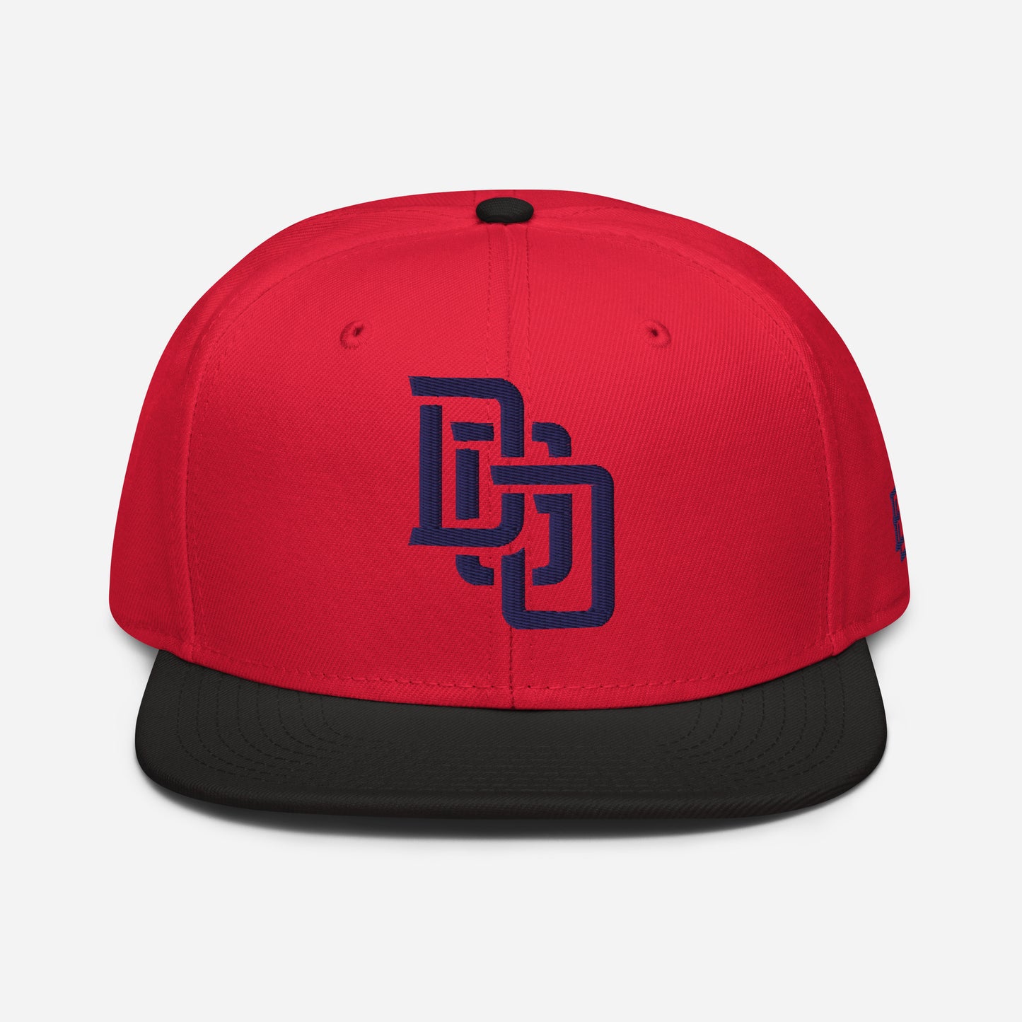 "DGO" Snapback | Otto Cap 125-978 | E Luna Brand ESSENTIAL Duocrest 2 Navy Thread Logos: Front & Left