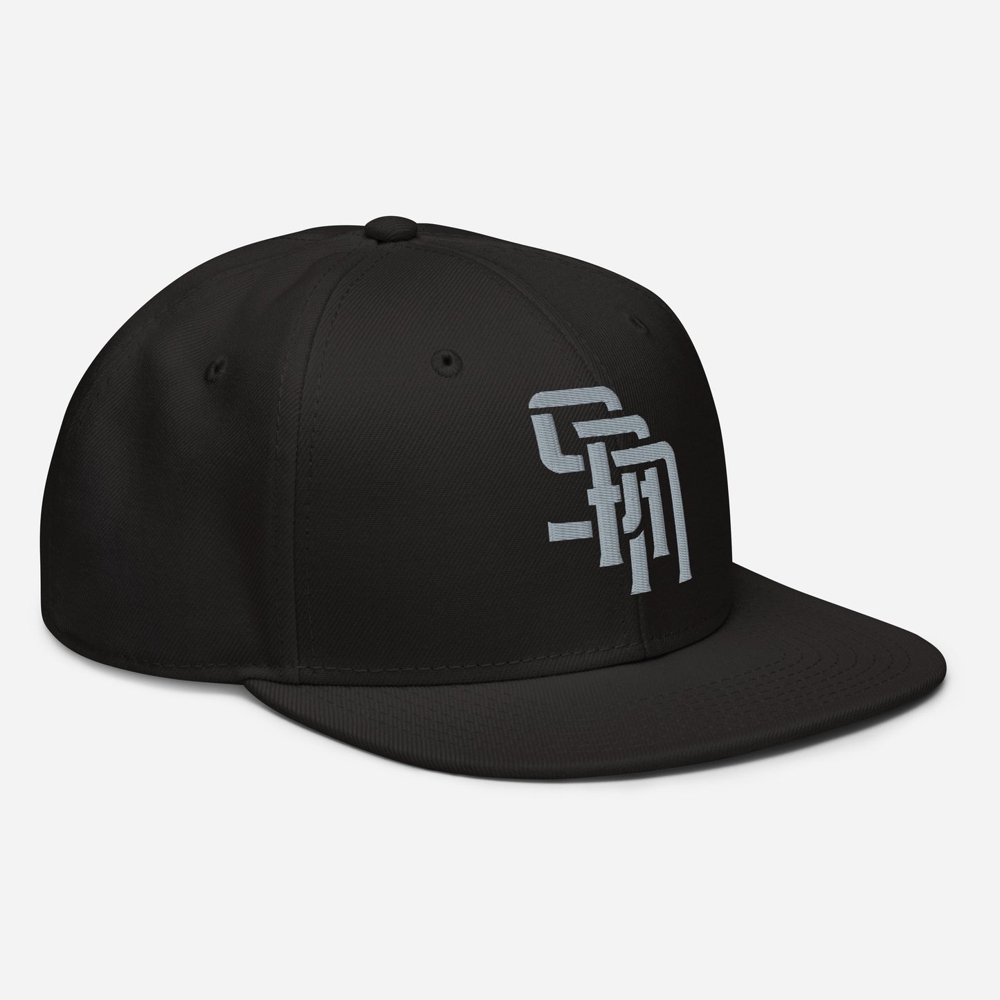 "SAN" Snapback | Otto Cap 125-978 | E Luna Brand ESSENTIAL Duocrest 2 Grey Thread Logos: Front & Left