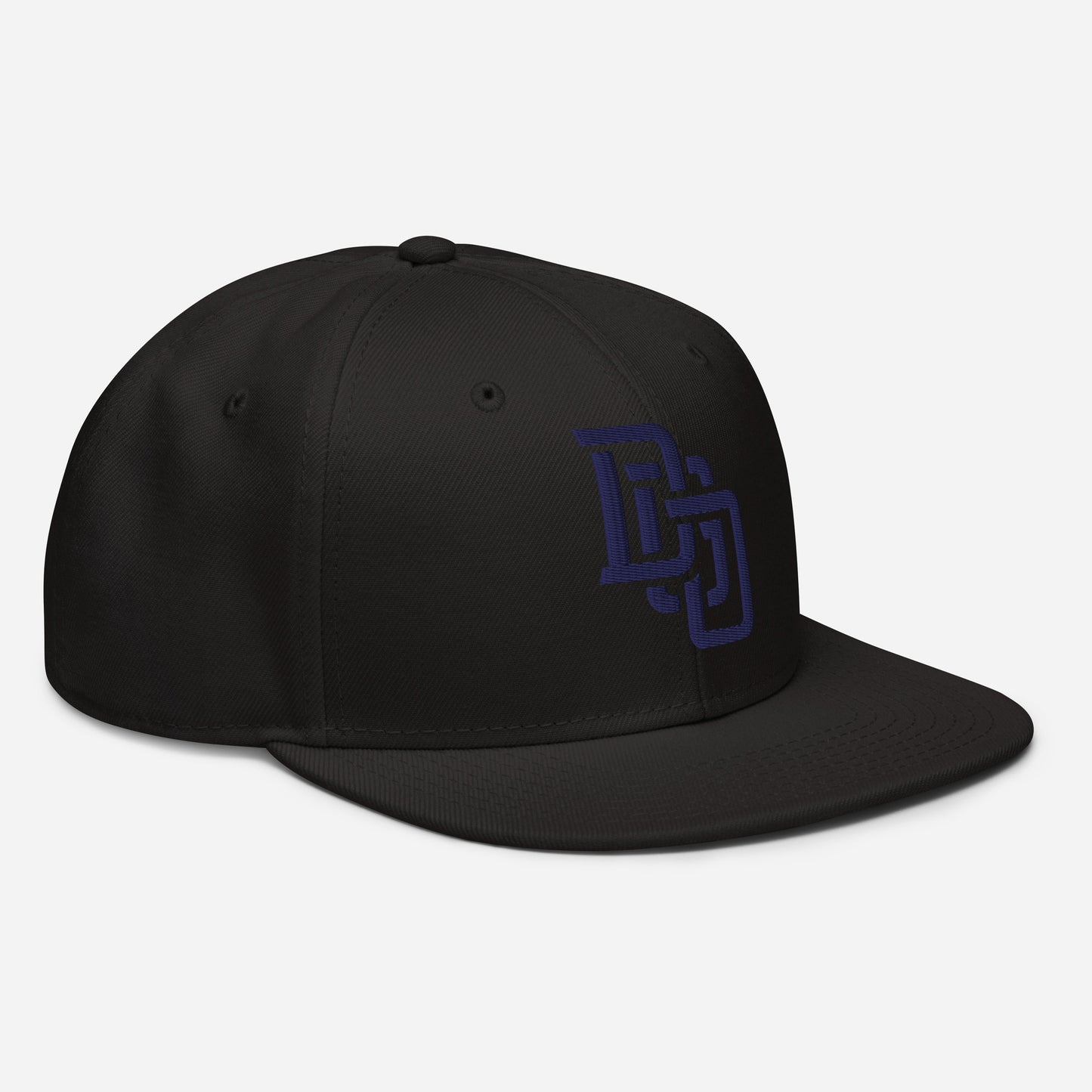 "DGO" Snapback | Otto Cap 125-978 | E Luna Brand ESSENTIAL Duocrest 2 Navy Thread Logos: Front & Left