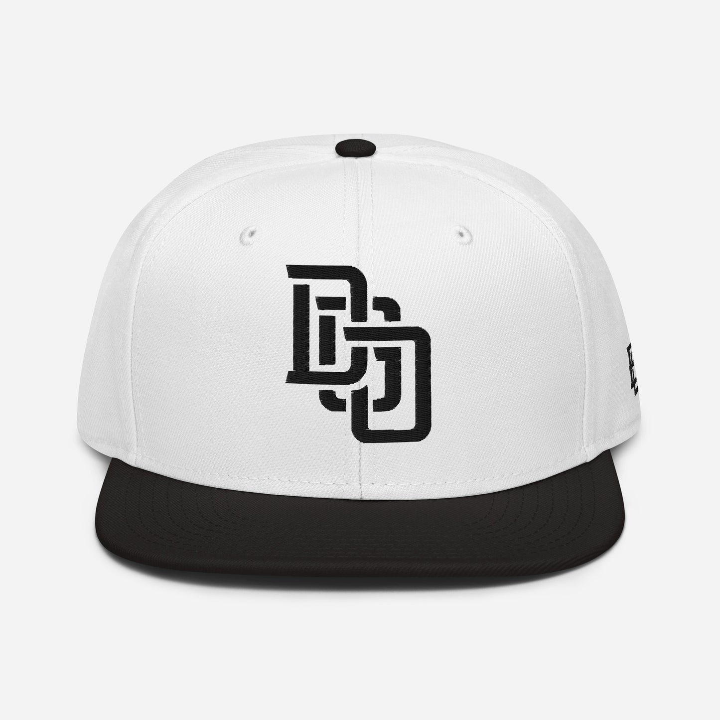"DGO" Snapback | Otto Cap 125-978 | E Luna Brand ESSENTIAL Duocrest 2 Black Thread Logos: Front & Left